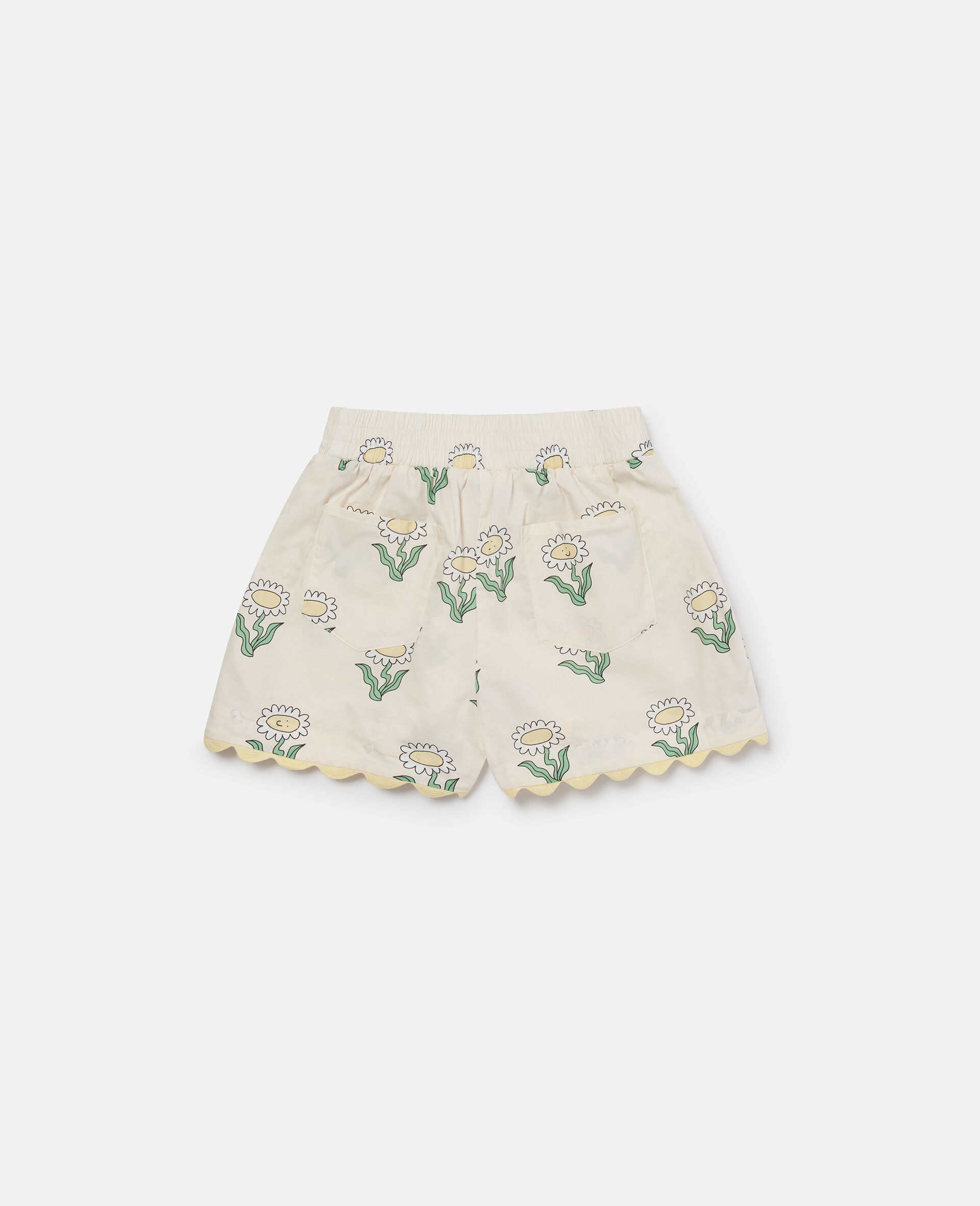 Daisies Elasticated Scalloped Trim Shorts-Cream-large Daisies Elasticated Scalloped Trim Shorts-Cream-large image number 2