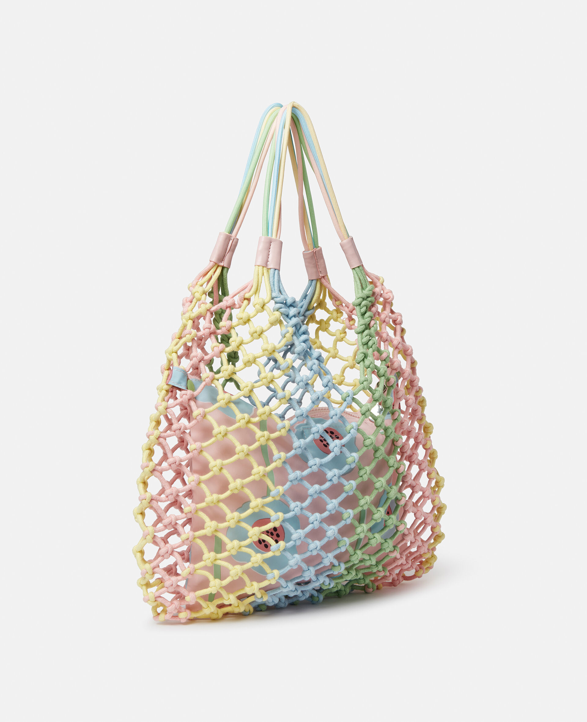 Pastel Mesh Tote Bag-Multicolour-large image number 1