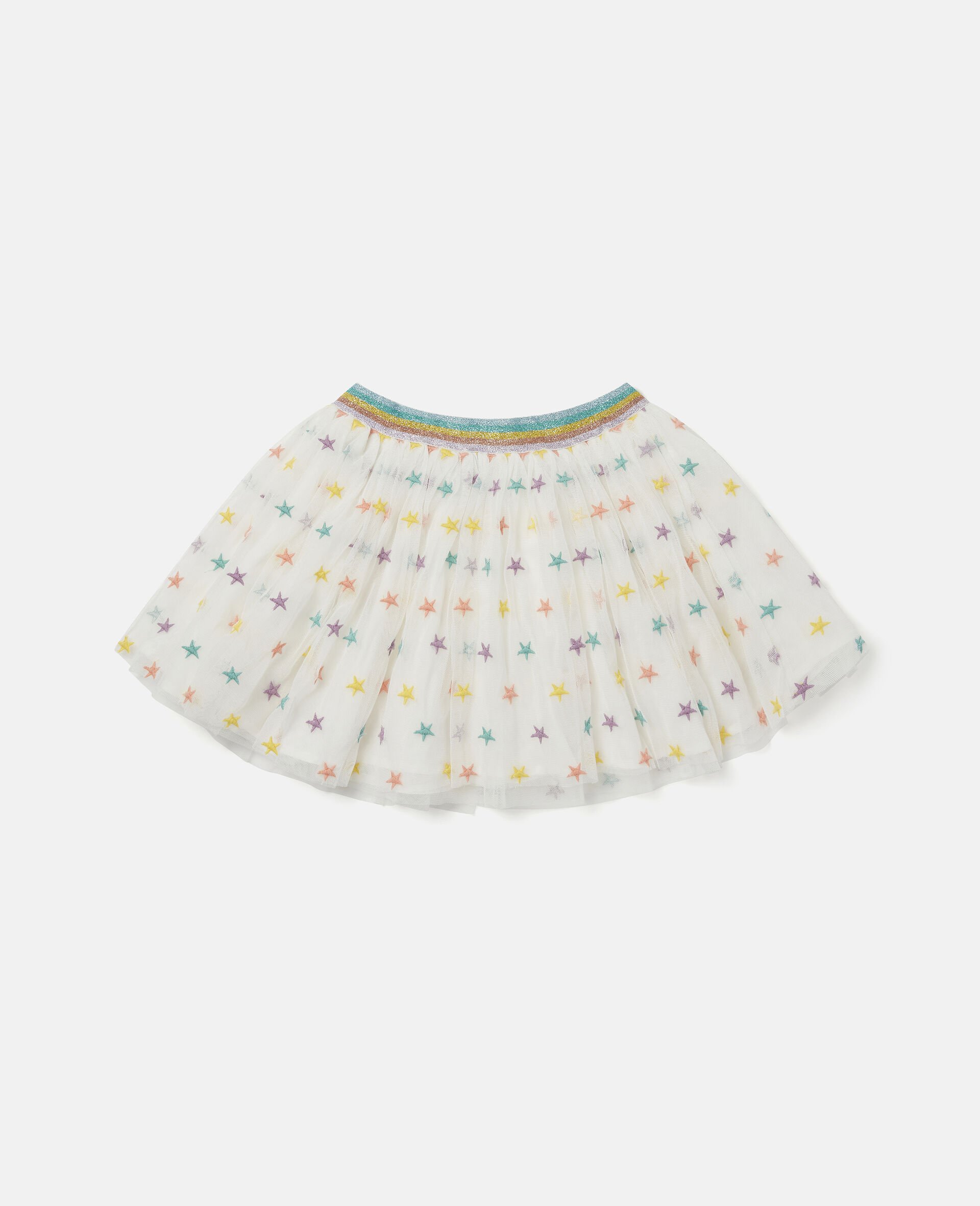 Star Embroidered Tulle Skirt-White-large image number 2