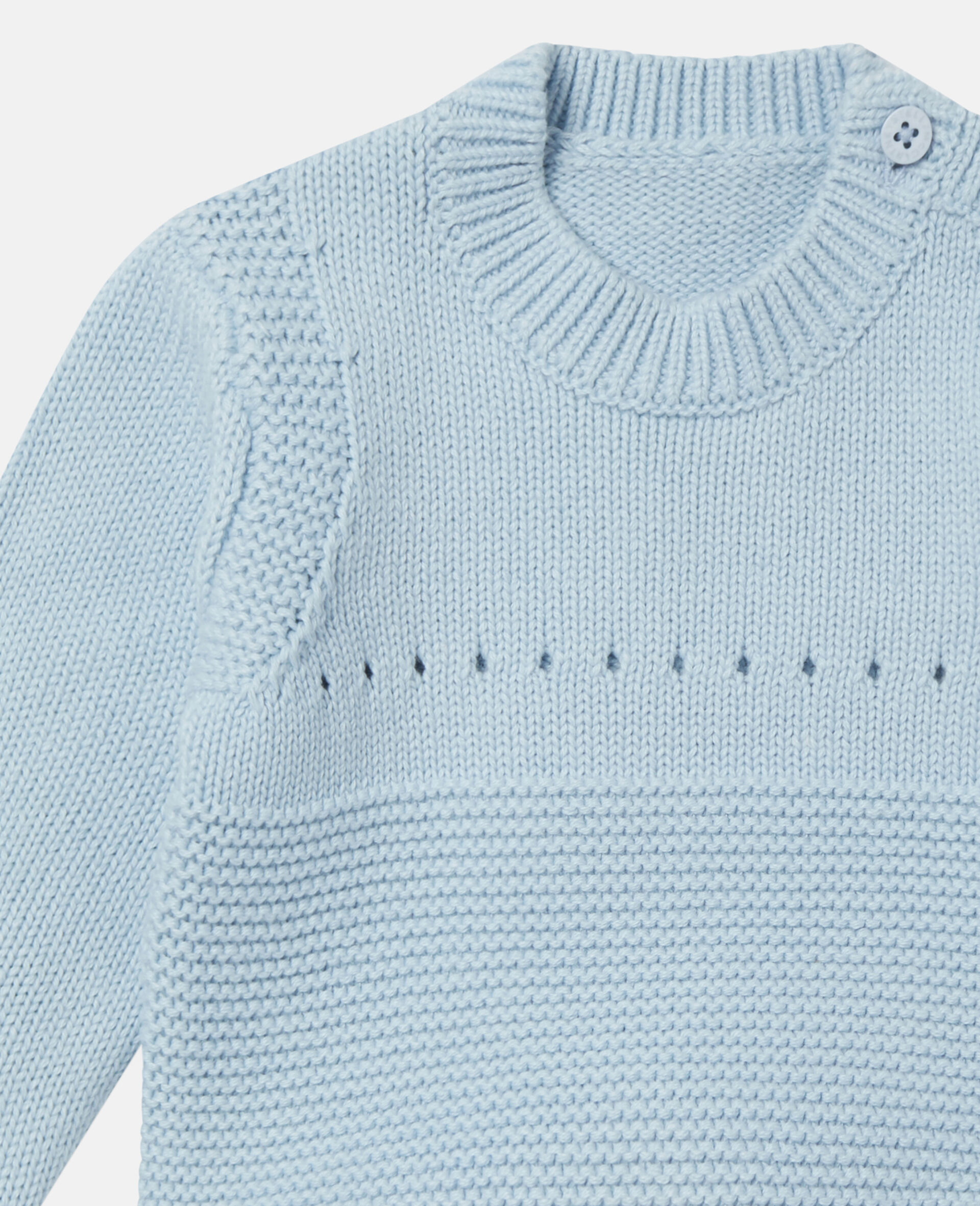 Happy Dog Knit Intarsia Sweater-Blue-medium