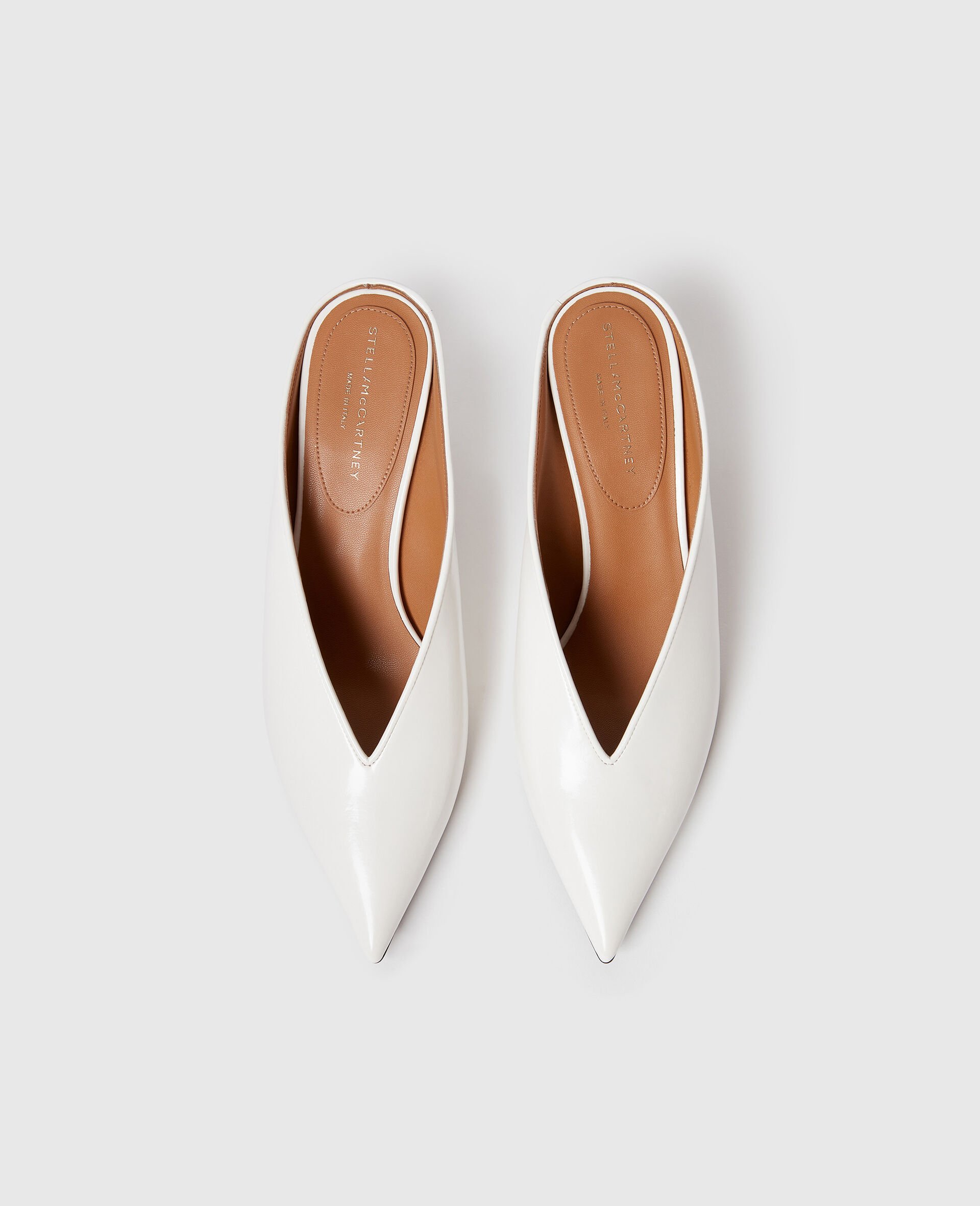 Brushed Heeled Mules-White-large image number 4