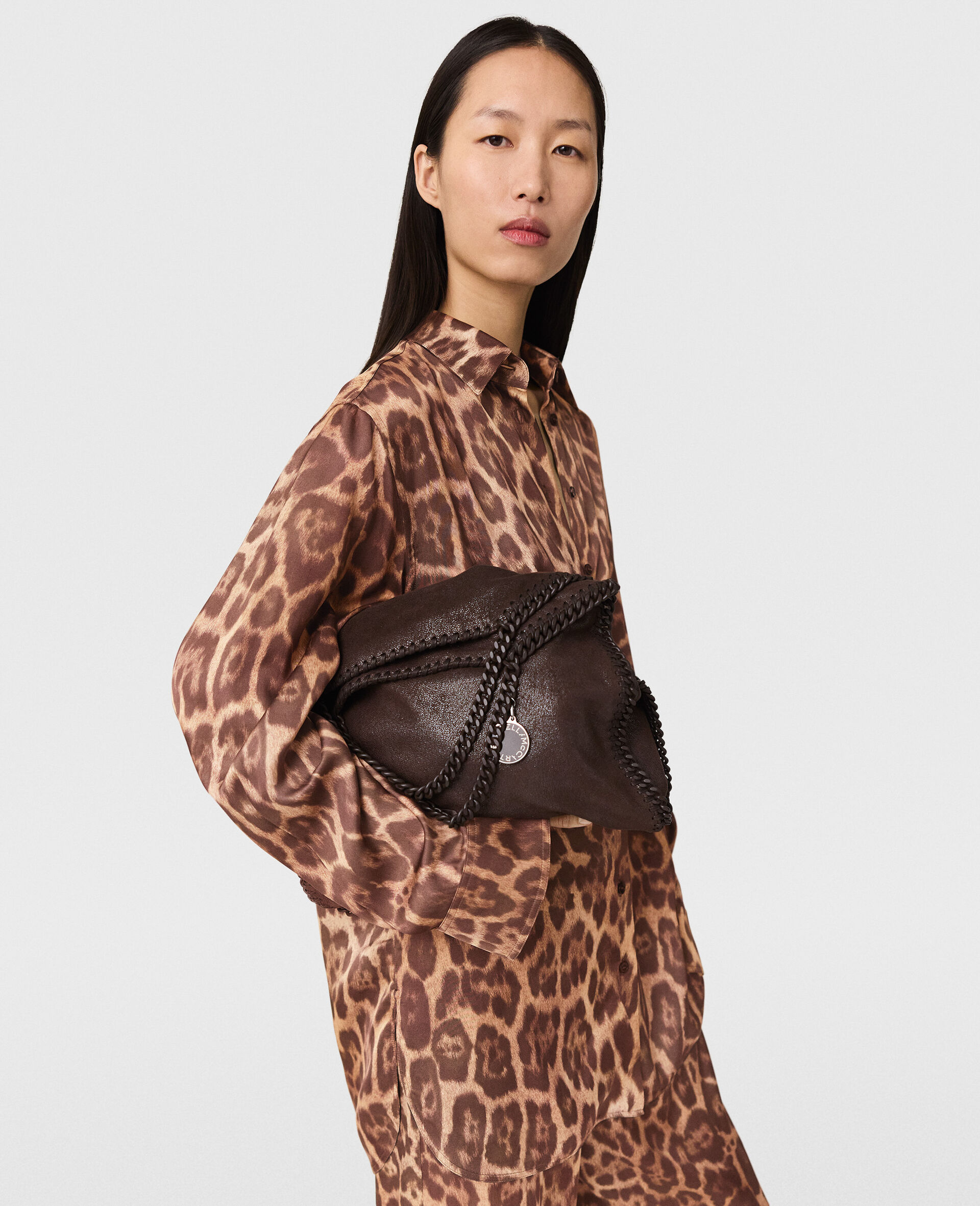 Camicia Oversize Stampa Leopardo-Marrone-large image number 2