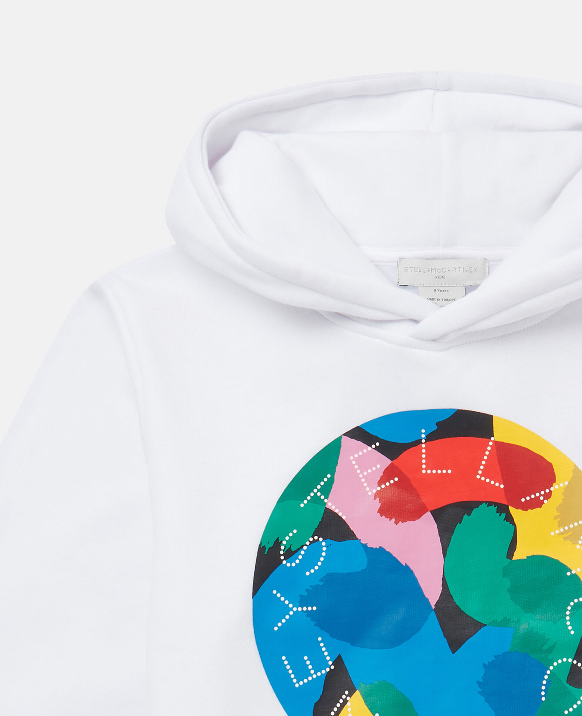 Kurzer Kapuzenpullover mit Logo Grafik-Wei&szlig;-large image number 1