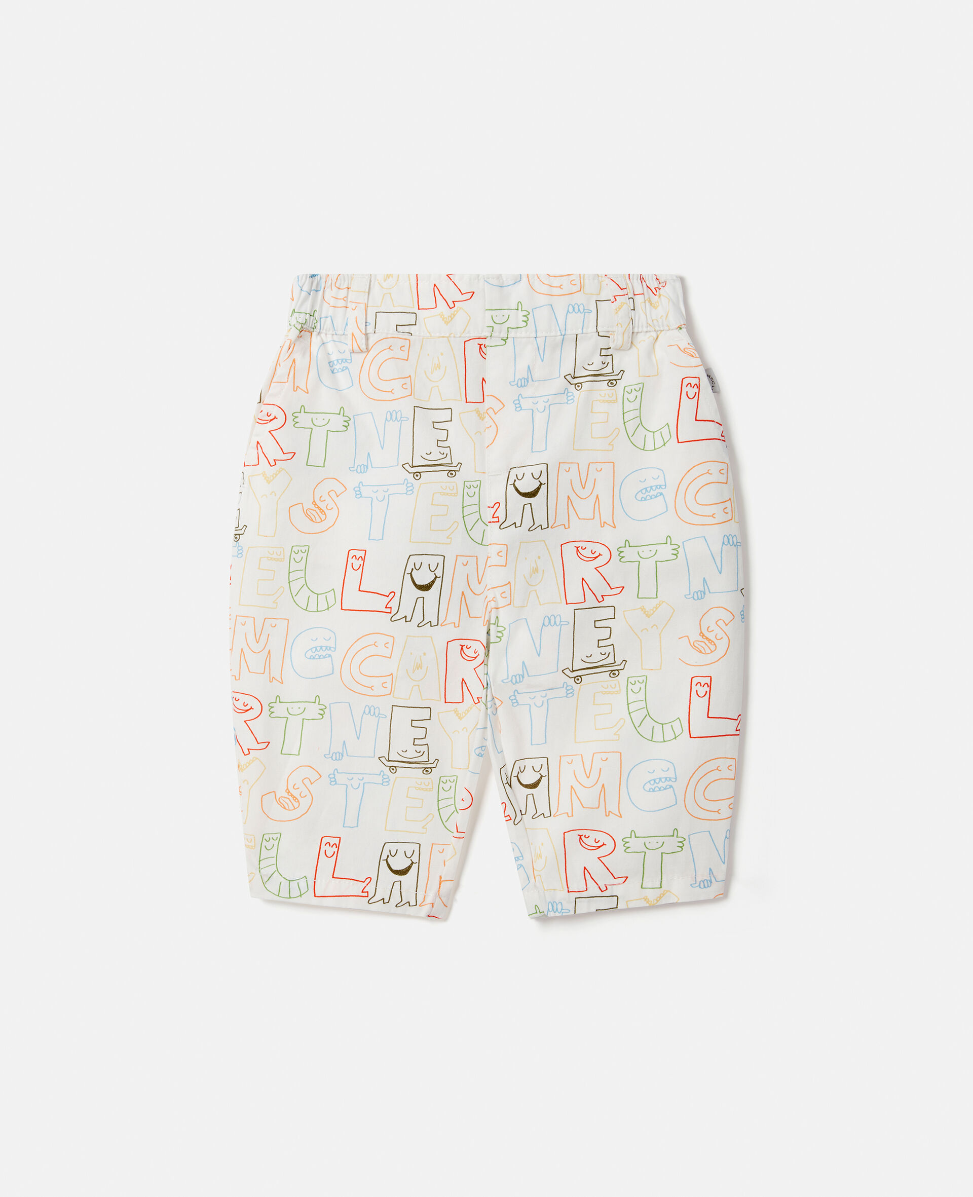 Lettering Print Pants-Cream-large image number 0