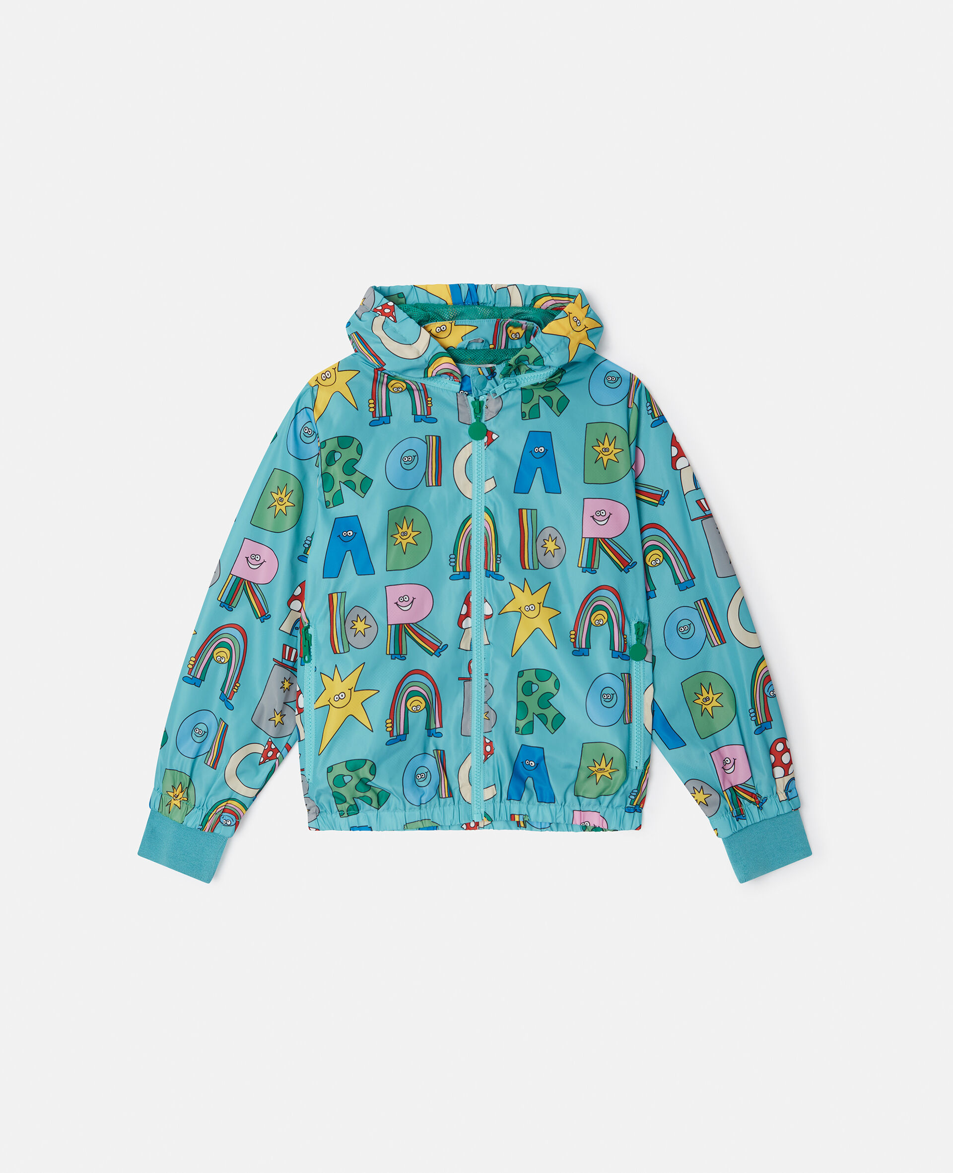 Stella Woodland Lettering Hooded Raincoat-Blue-large image number 0