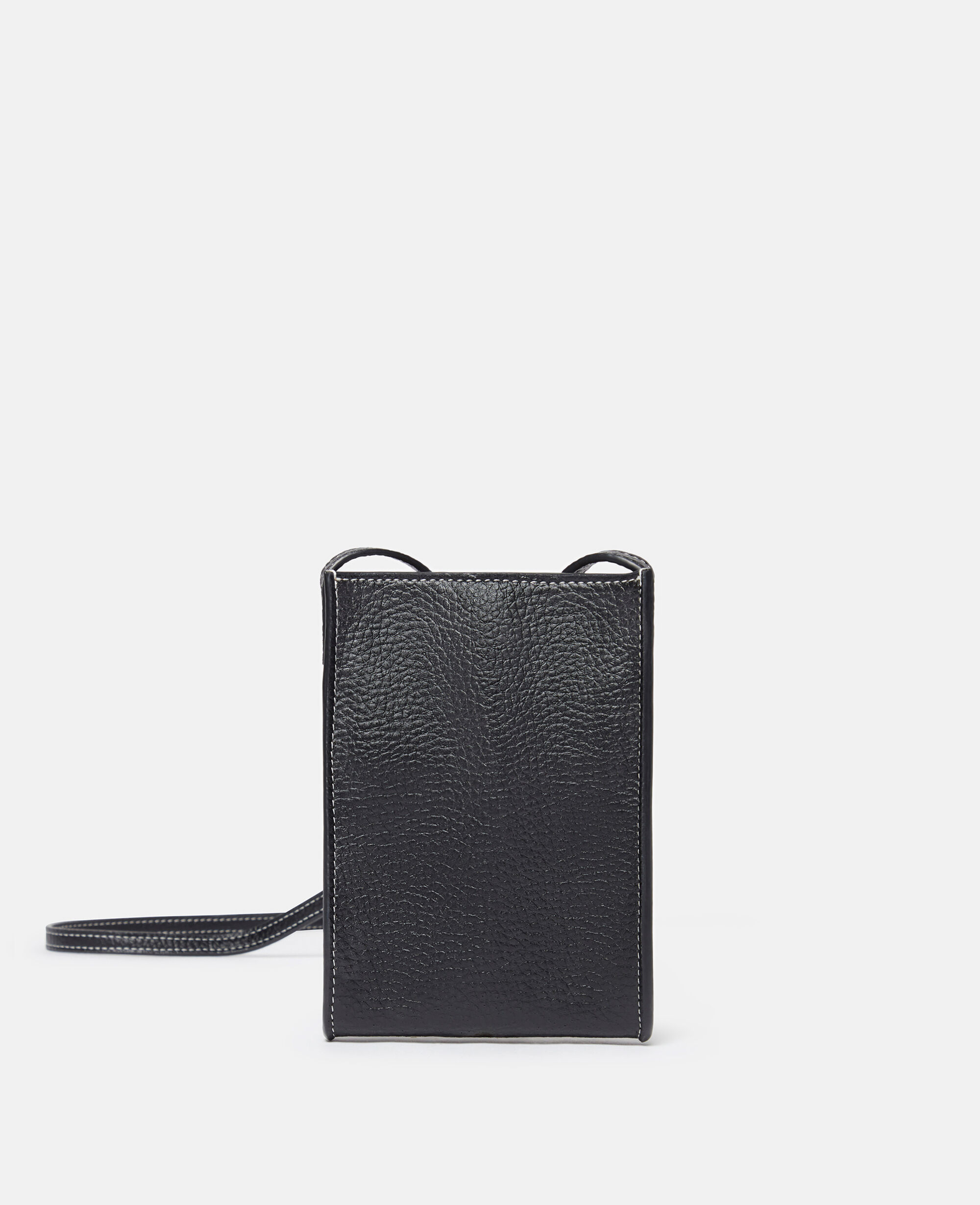 Women Black Logo Grainy Alter Mat Crossbody Phone Pouch