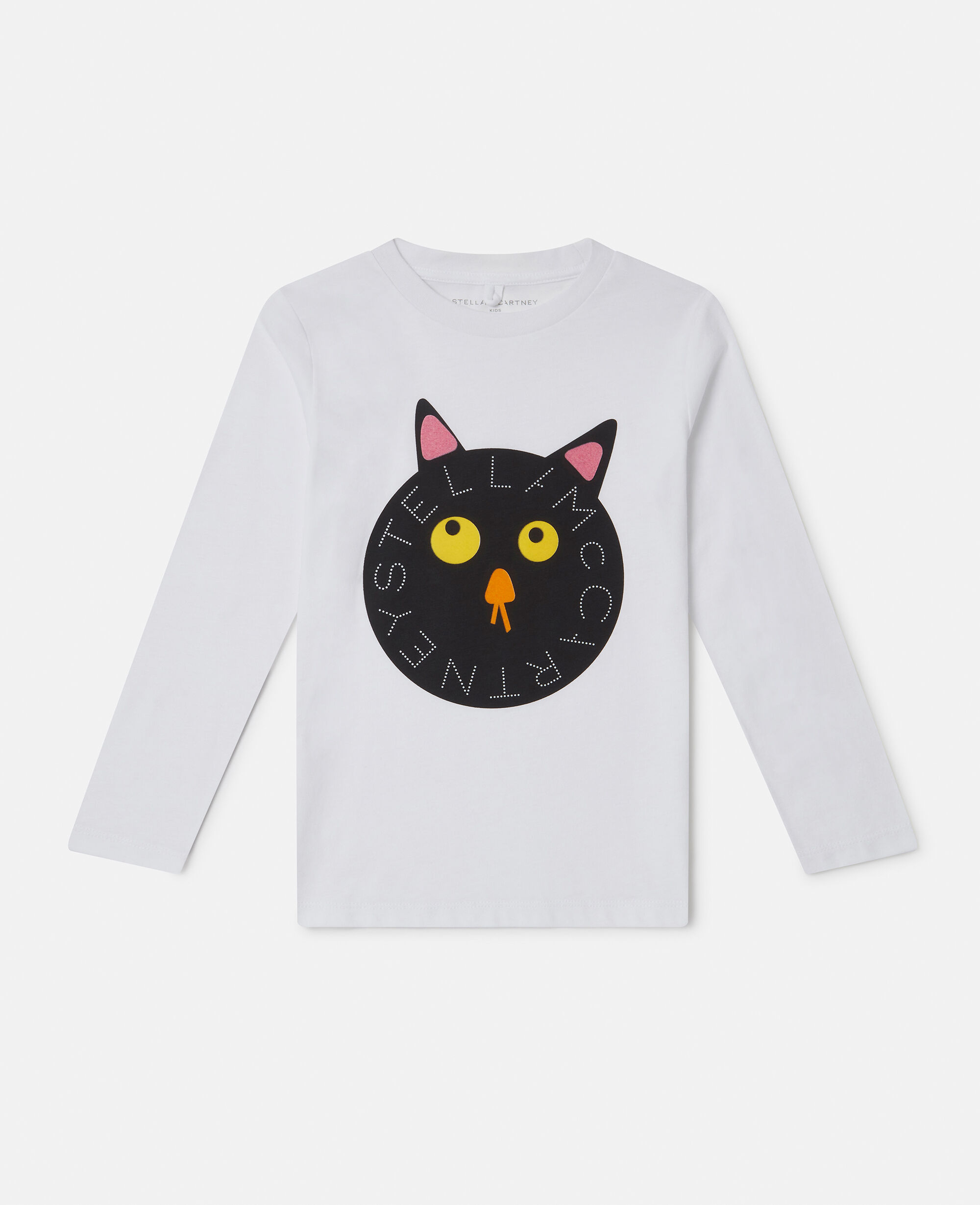 Women White Spooky Cat Logo Long-Sleeve T-Shirt | Stella