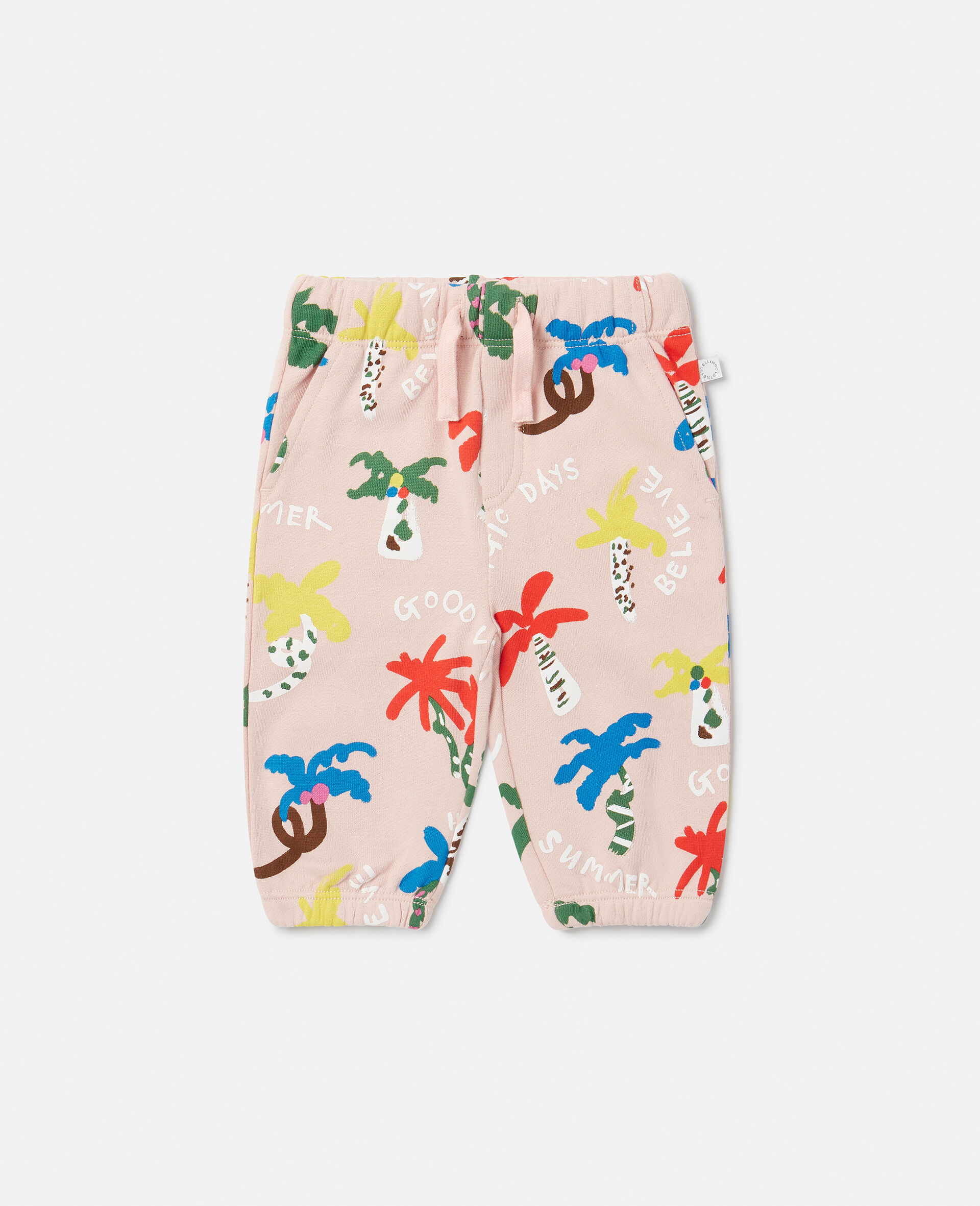 Palm Tree Print Joggers-Pink-large Palm Tree Print Joggers-Pink-large image number 0