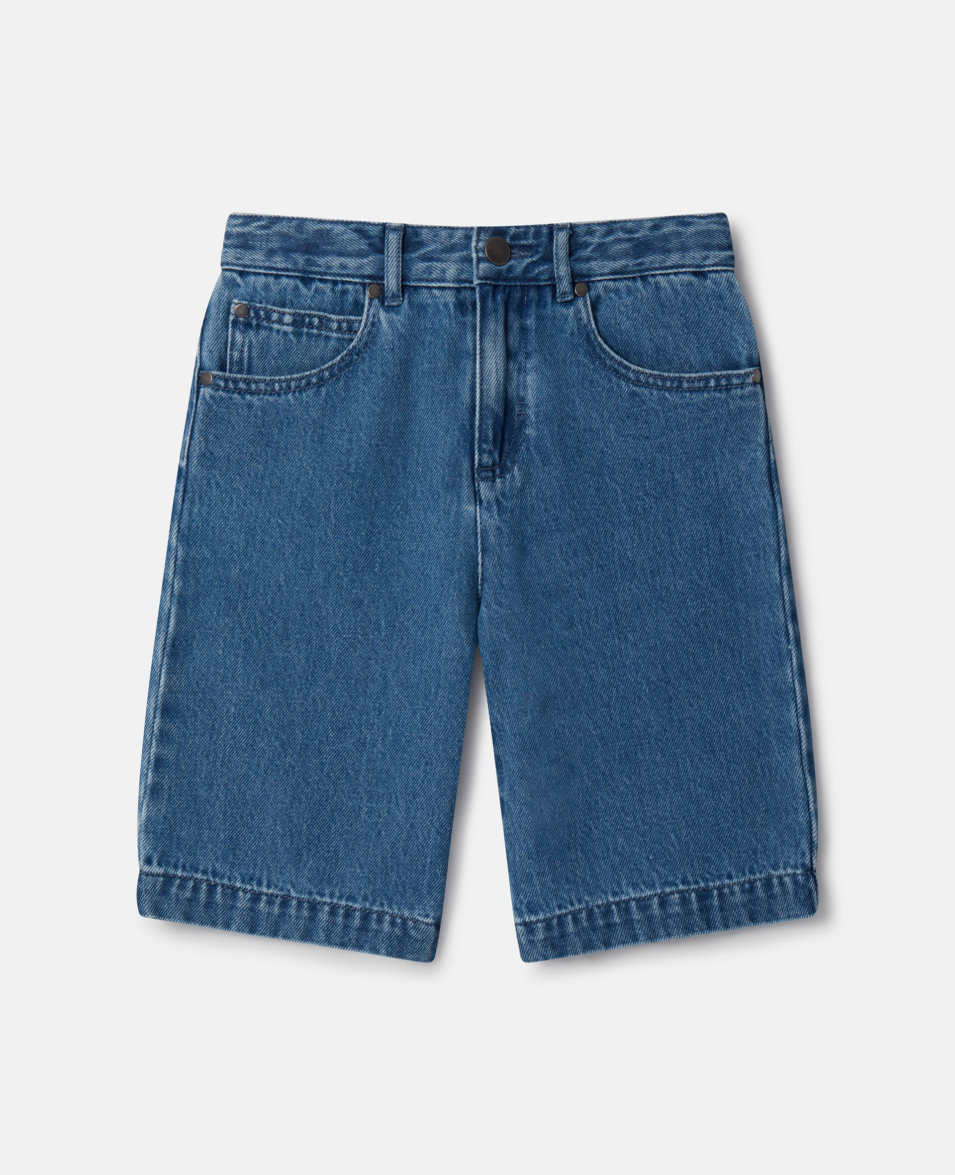 Board Length Denim Shorts-蓝色-medium