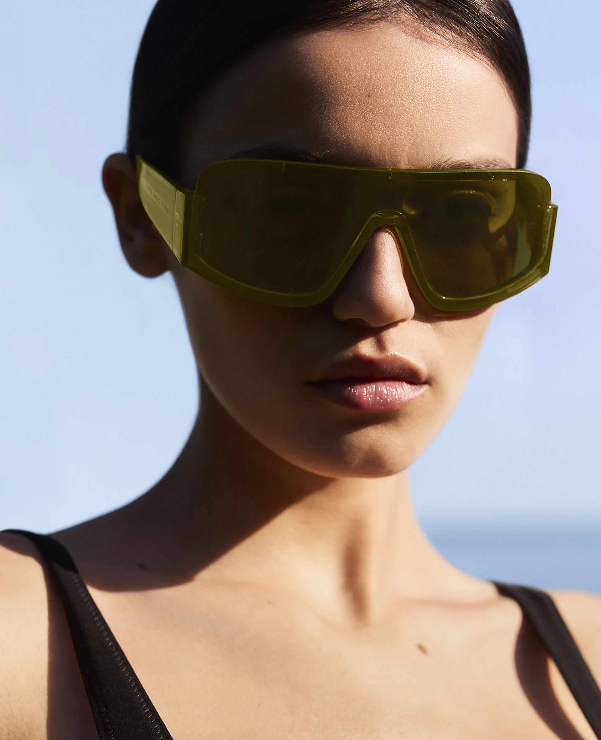Chunky Straight-Edge Sunglasses-Black-large Chunky Straight-Edge Sunglasses-Black-large image number 4