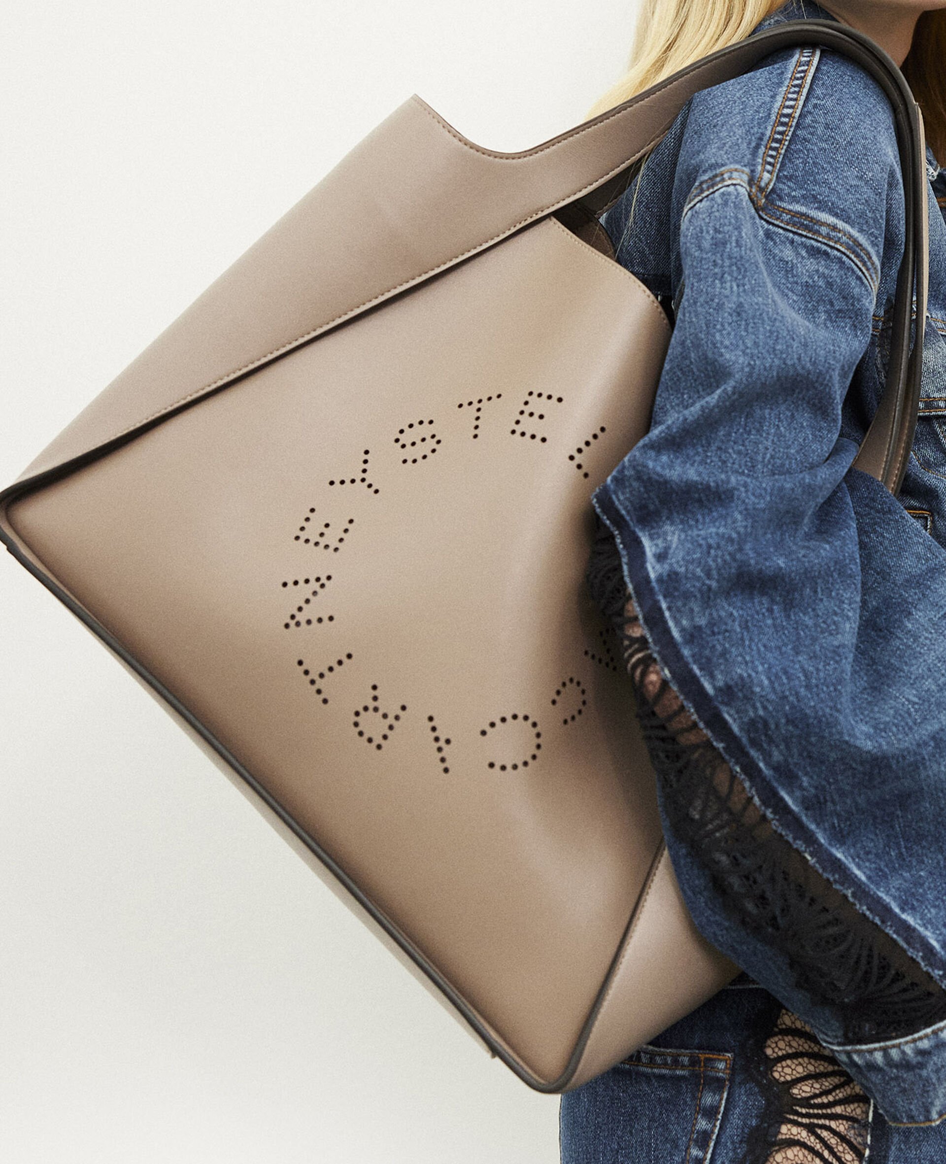 Logo Tote Bag-Beige-medium