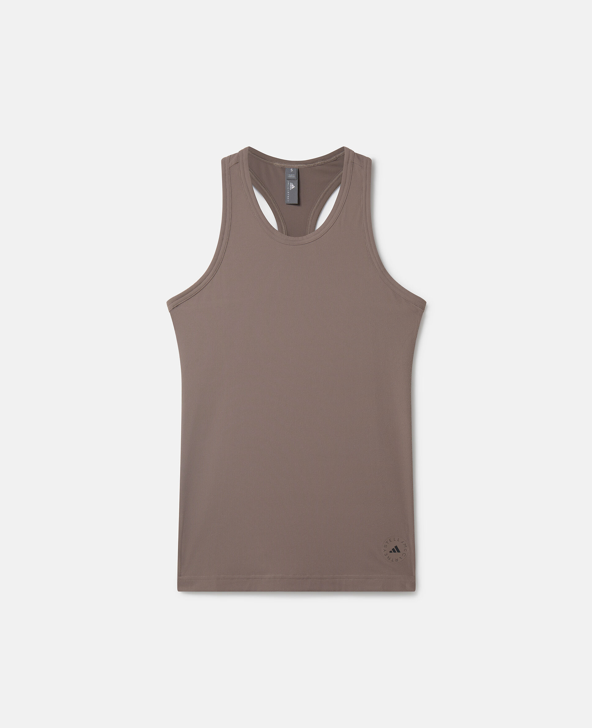 TrueCasuals Sportswear Rib Racerback Tank Top-Brown-large image number 0