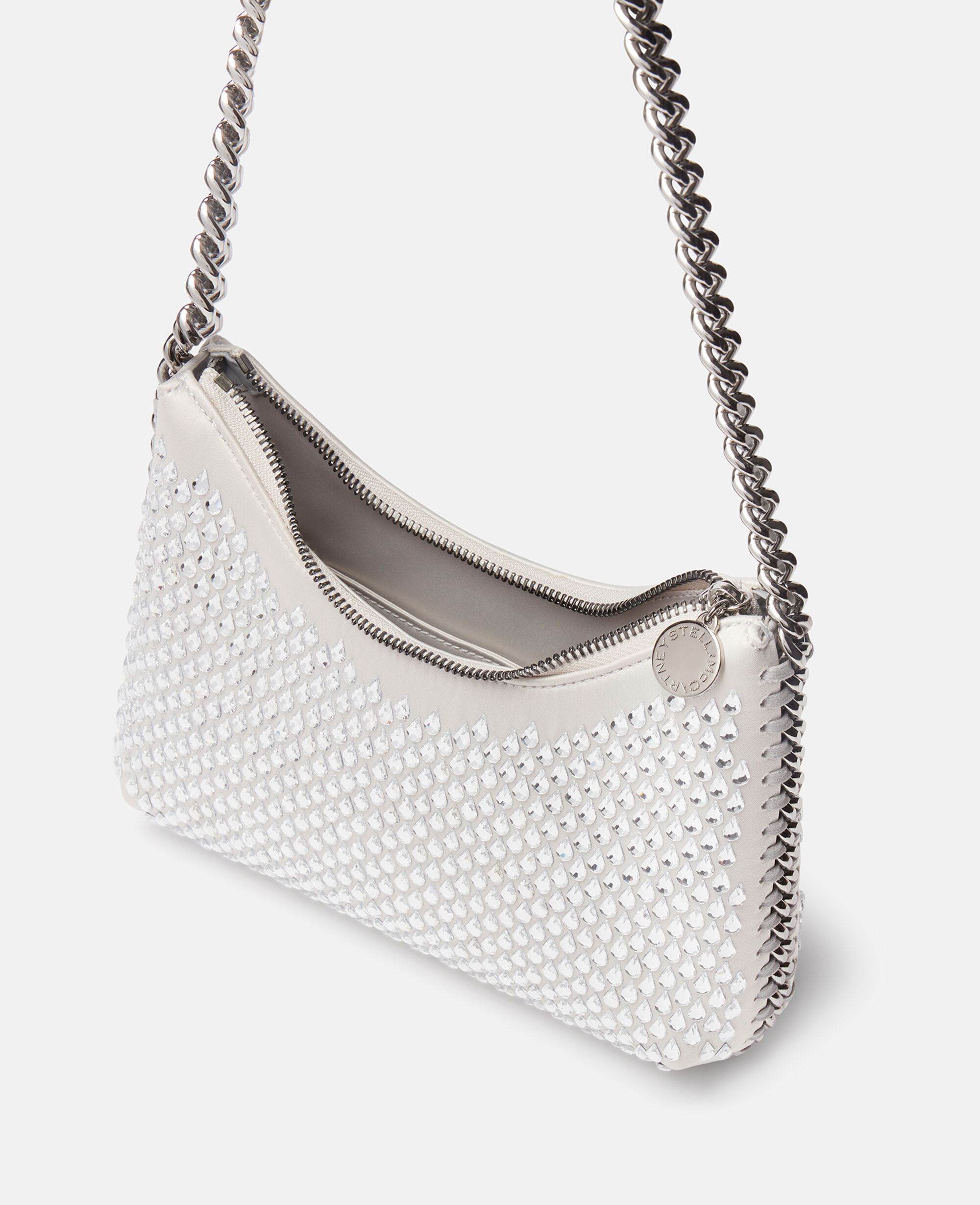Women シルバー ファラベラ クリスタル メッシュ ミニ ジップ ショルダーバッグ | Stella McCartney JP