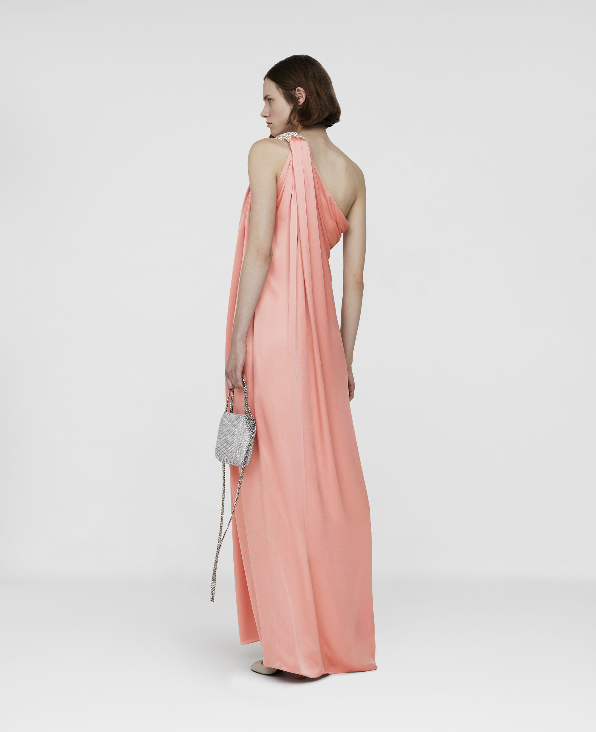 Women Martini Pink One Shoulder Double Satin Dress | Stella
