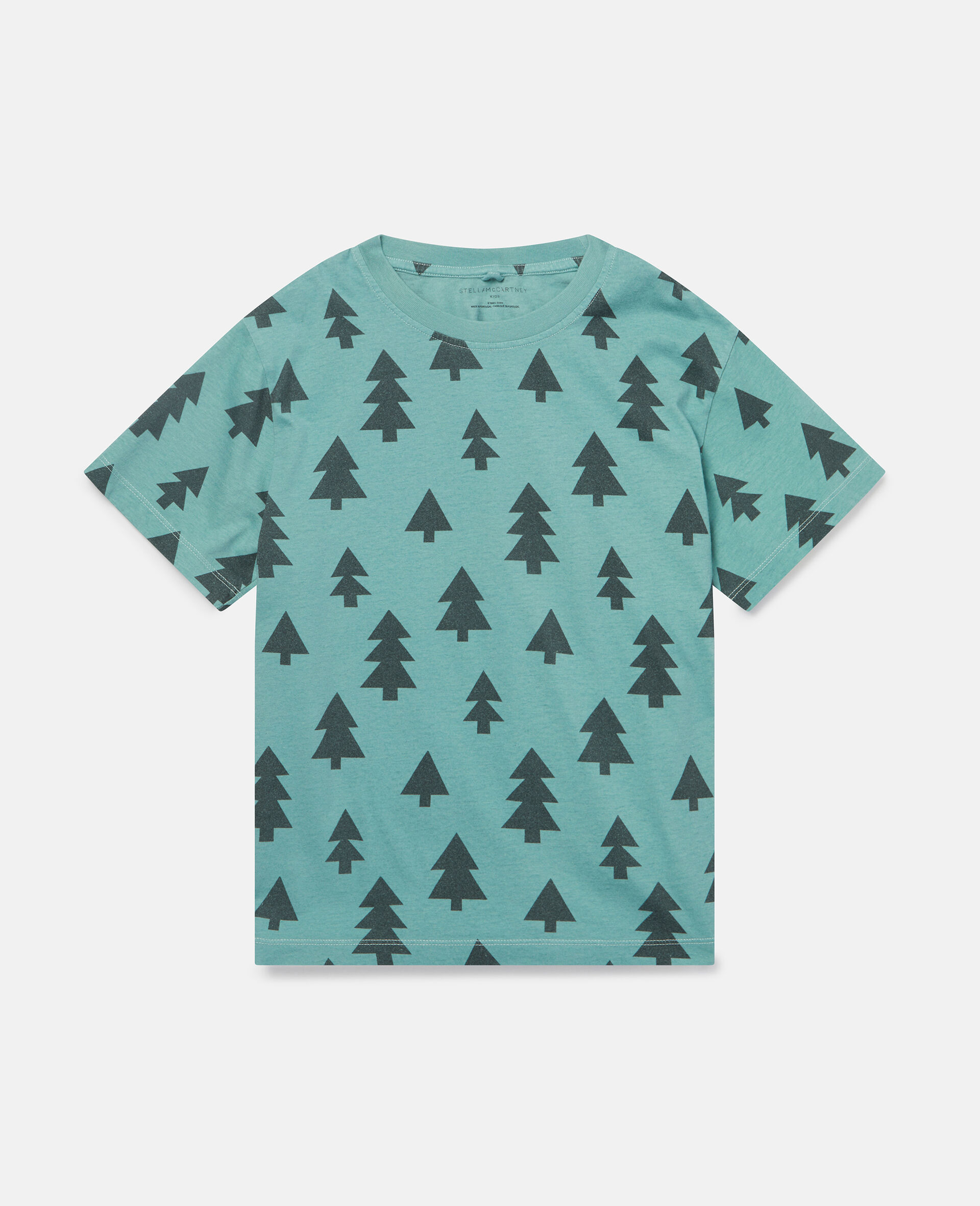 Tree Print Cotton T‐Shirt-Green-large image number 0