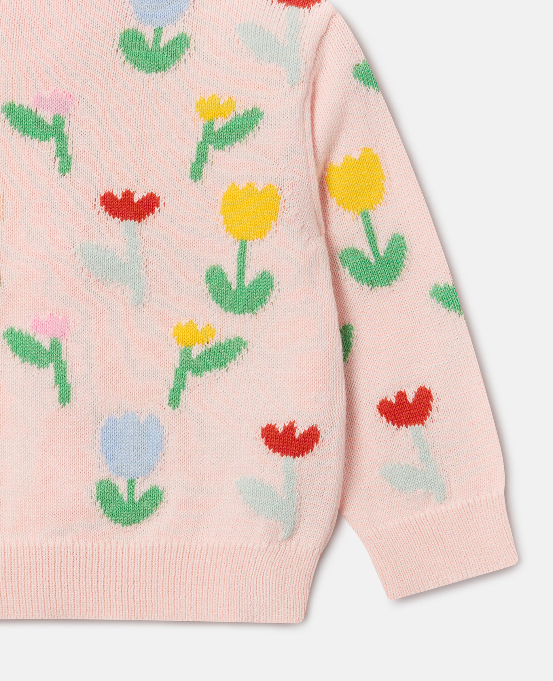 Floral Print Cardigan-Pink-large image number 3