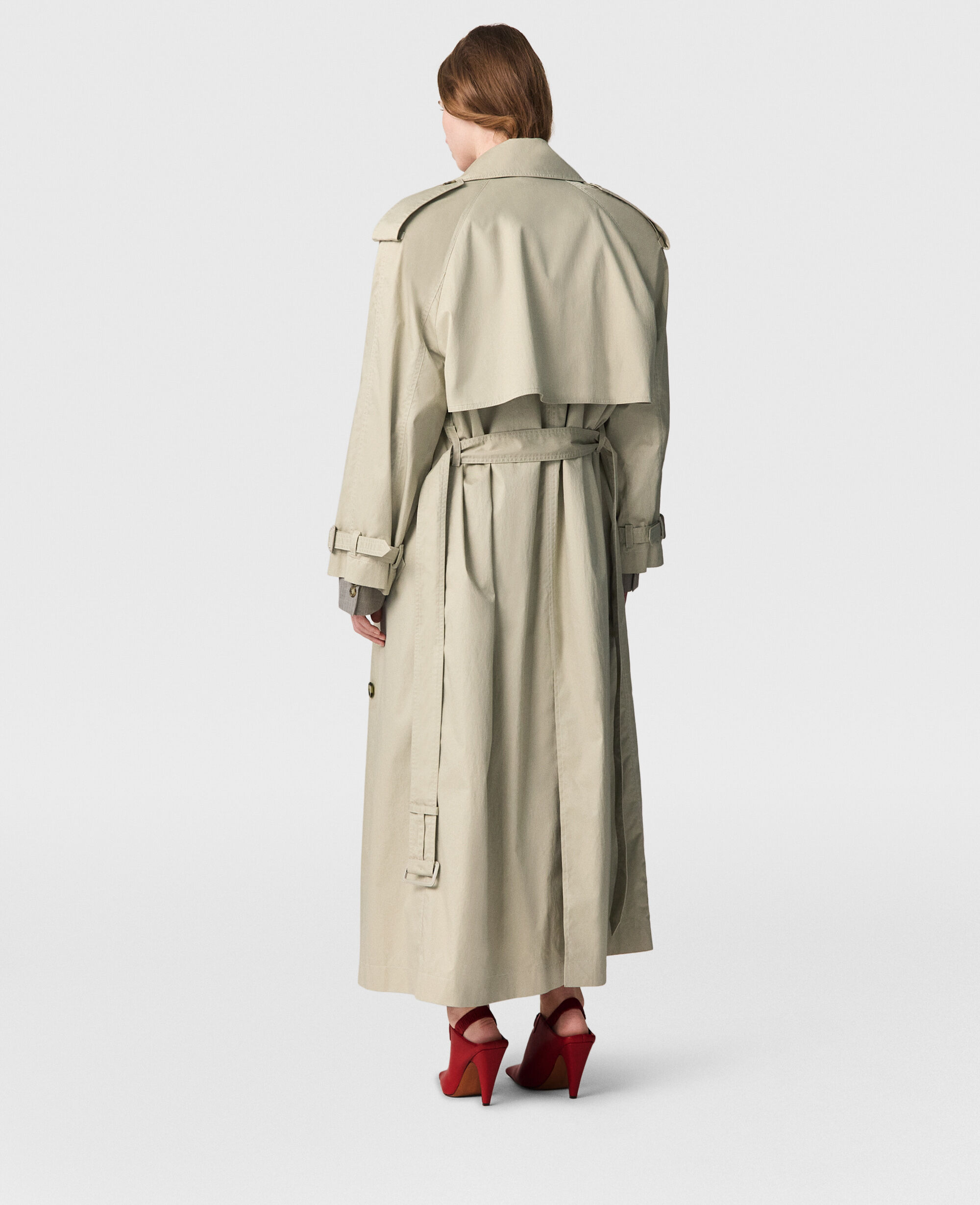 Women Sand Oversized Belted Trench Coat | Stella McCartney LV