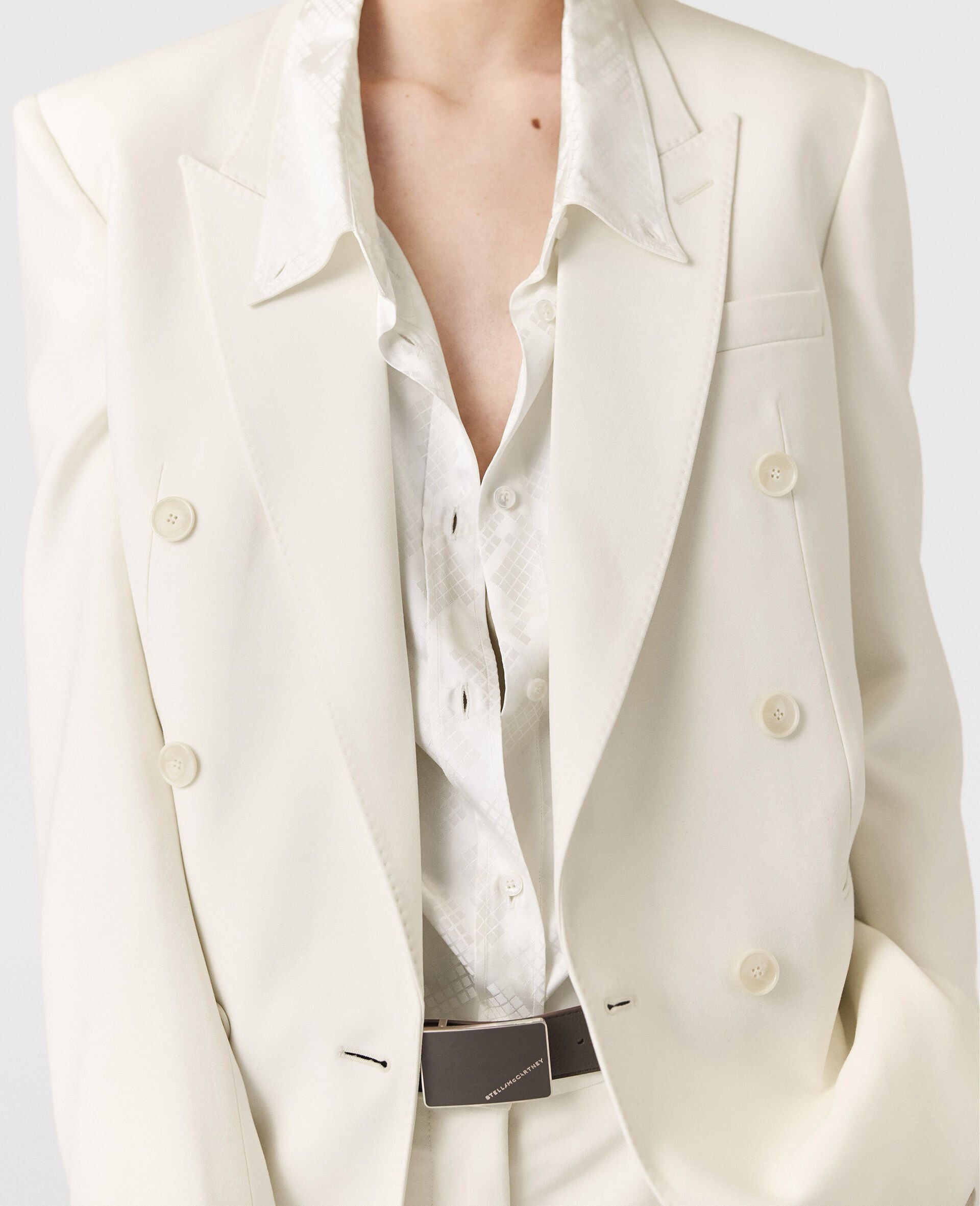 Double-Breasted Tuxedo Blazer-White-large image number 2