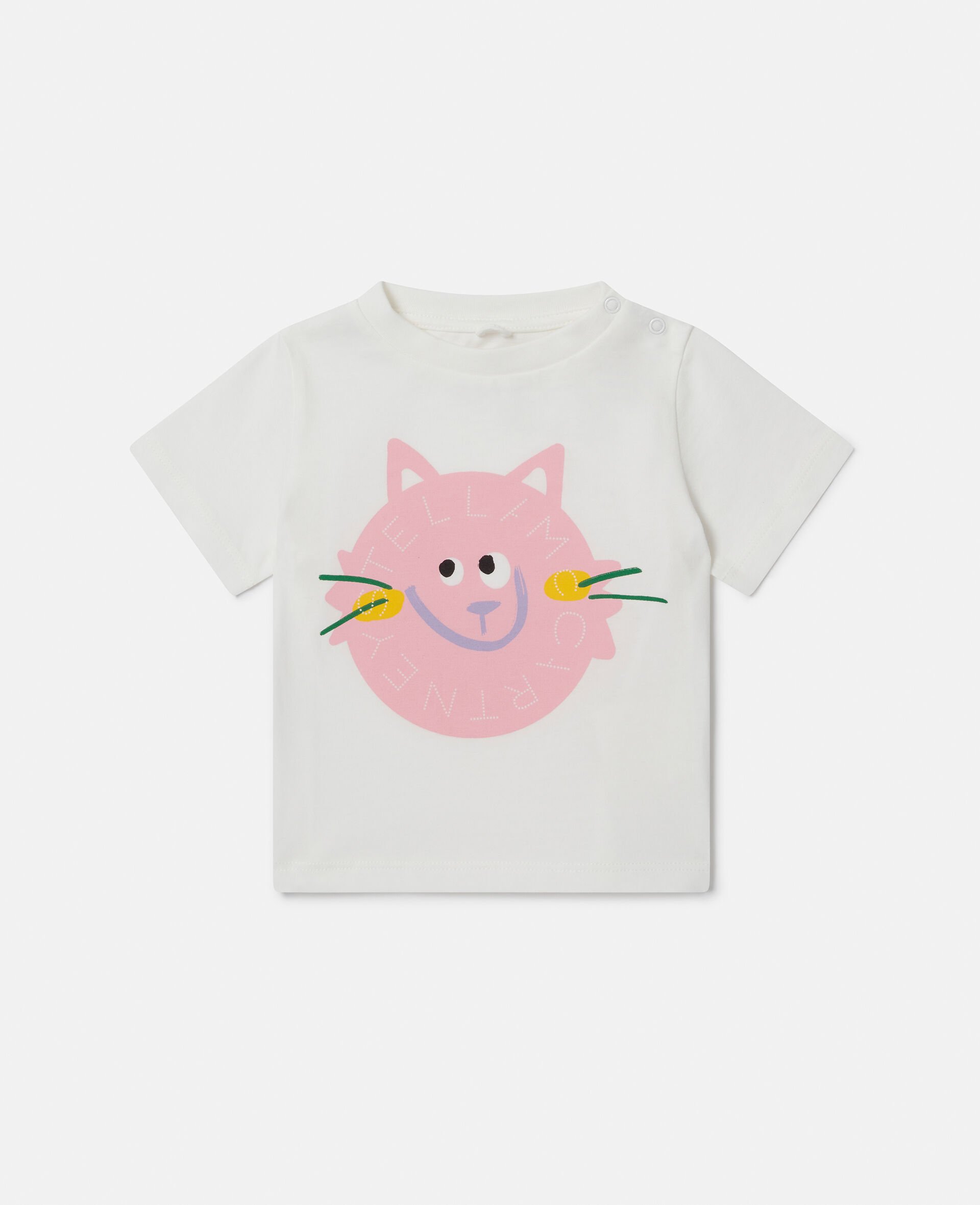 Cat Graphic T-Shirt-Cream-medium