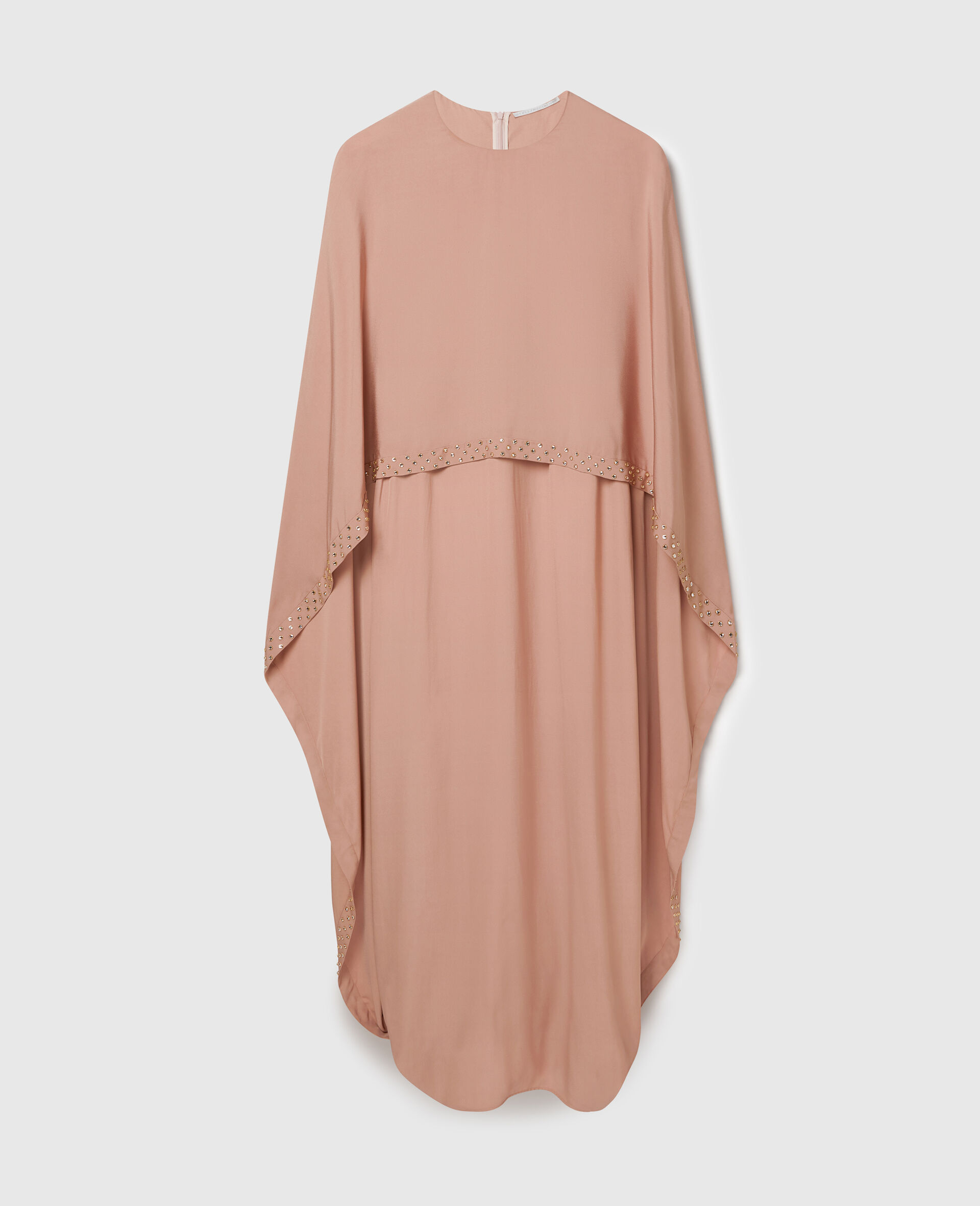 Robe cape de soiree avec cristaux sans plomb-Rose-medium