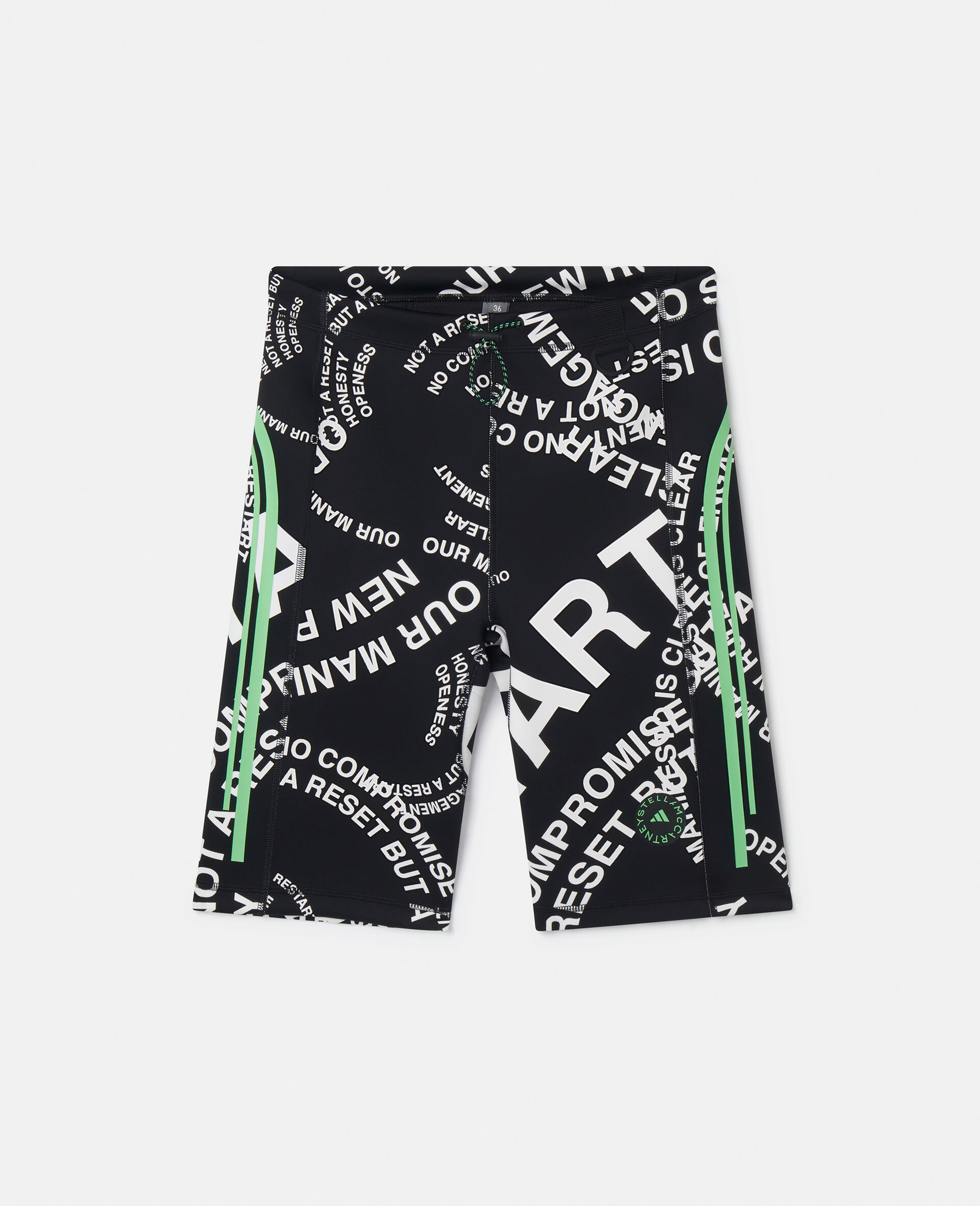 Women White/Black TrueCasuals Lettered Print Scuba Shorts Stella