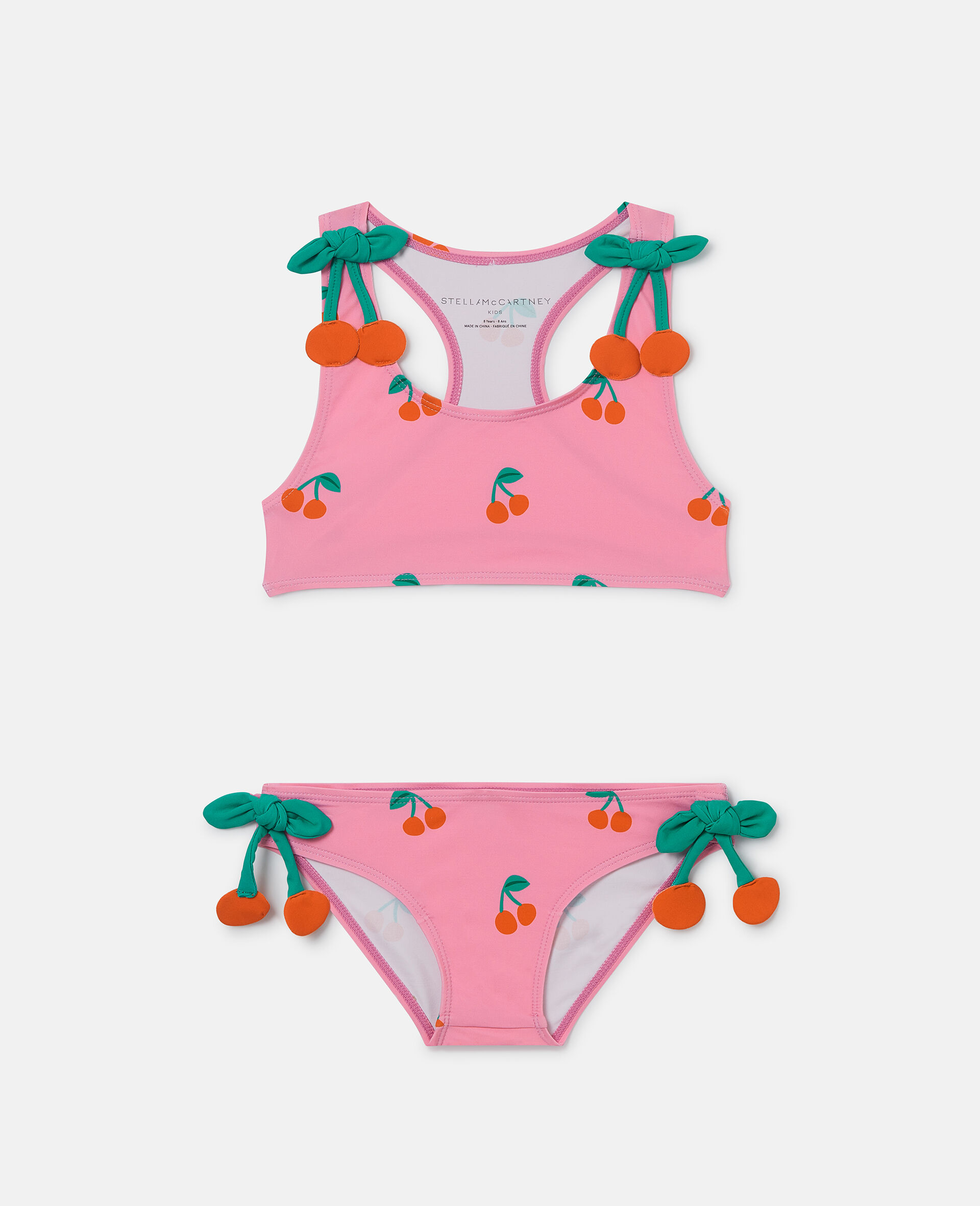 Bikini con Stampa Ciliegie-Rosa-large image number 0