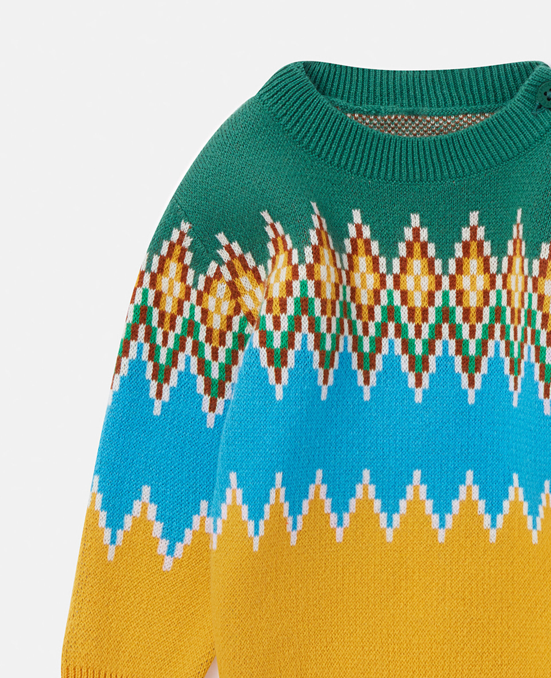 Zig-Zag Fair Isle Knit Jumper-Multicoloured-large image number 1
