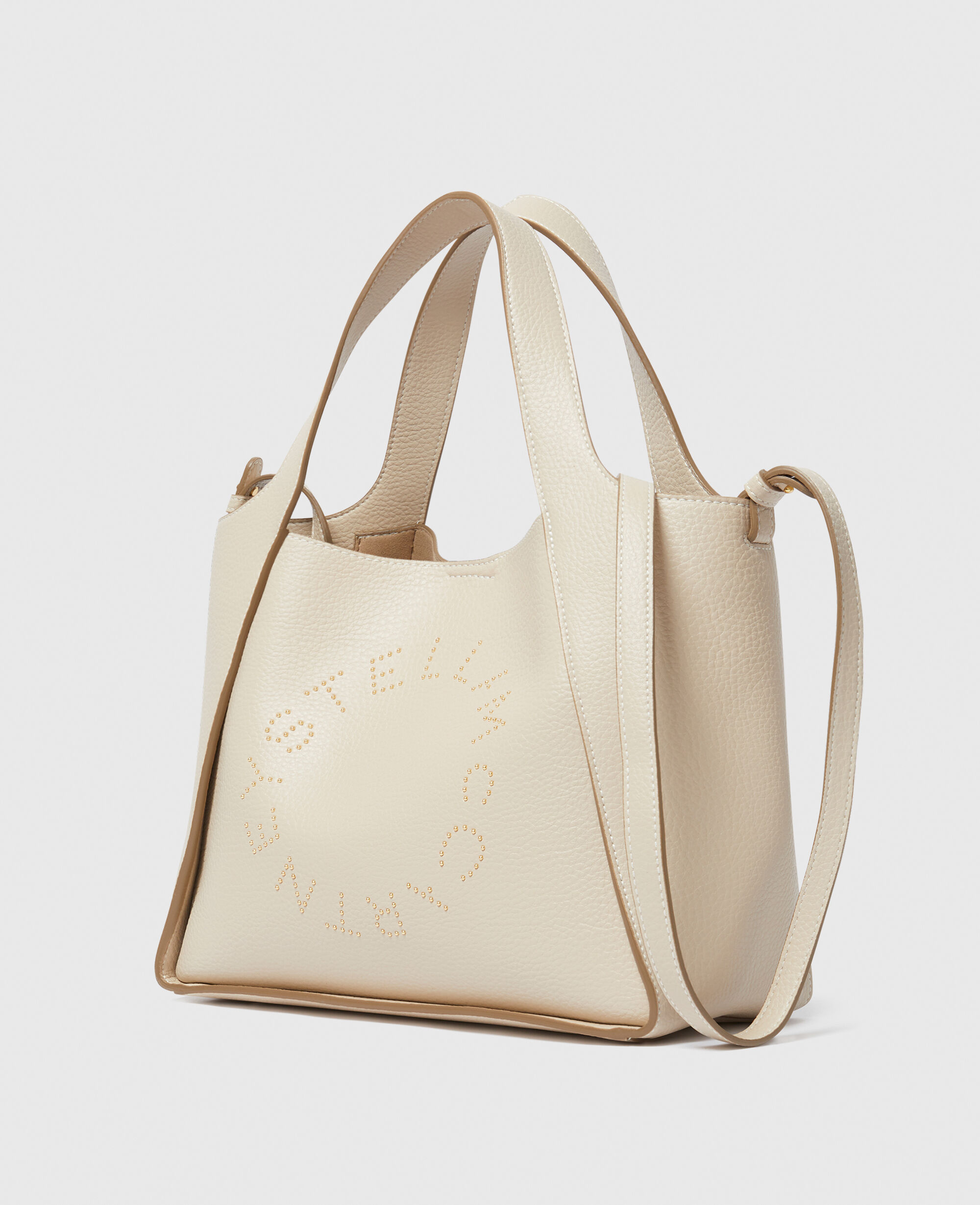 トートバッグ Stella Mccartney Large Stella Logo Bag With Aged Effect Women Chocolate brown Logo Large Tote Bag | Stella McCartney US