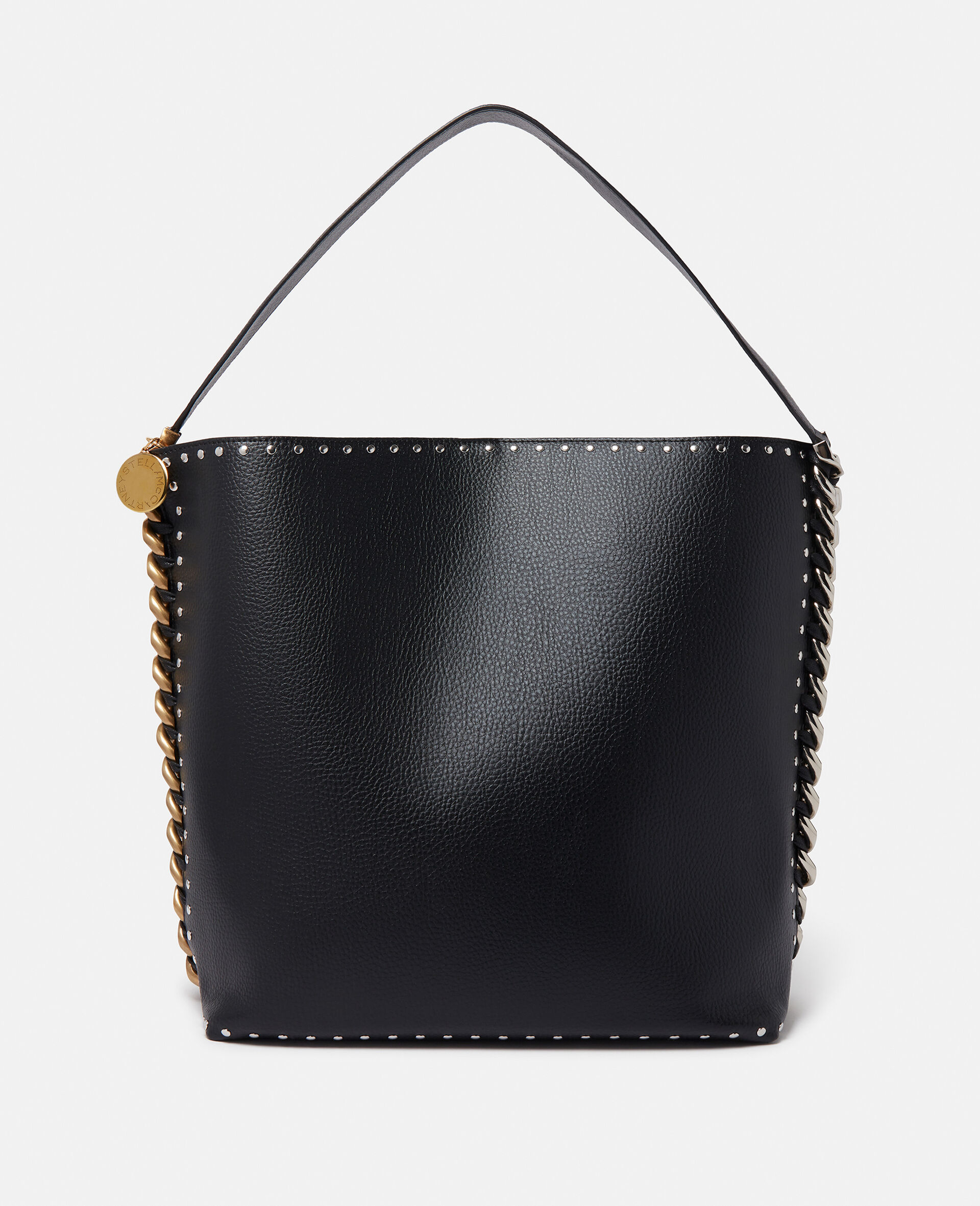 Frayme Studded Grainy Alter Mat Tote Bag-Black-large image number 0