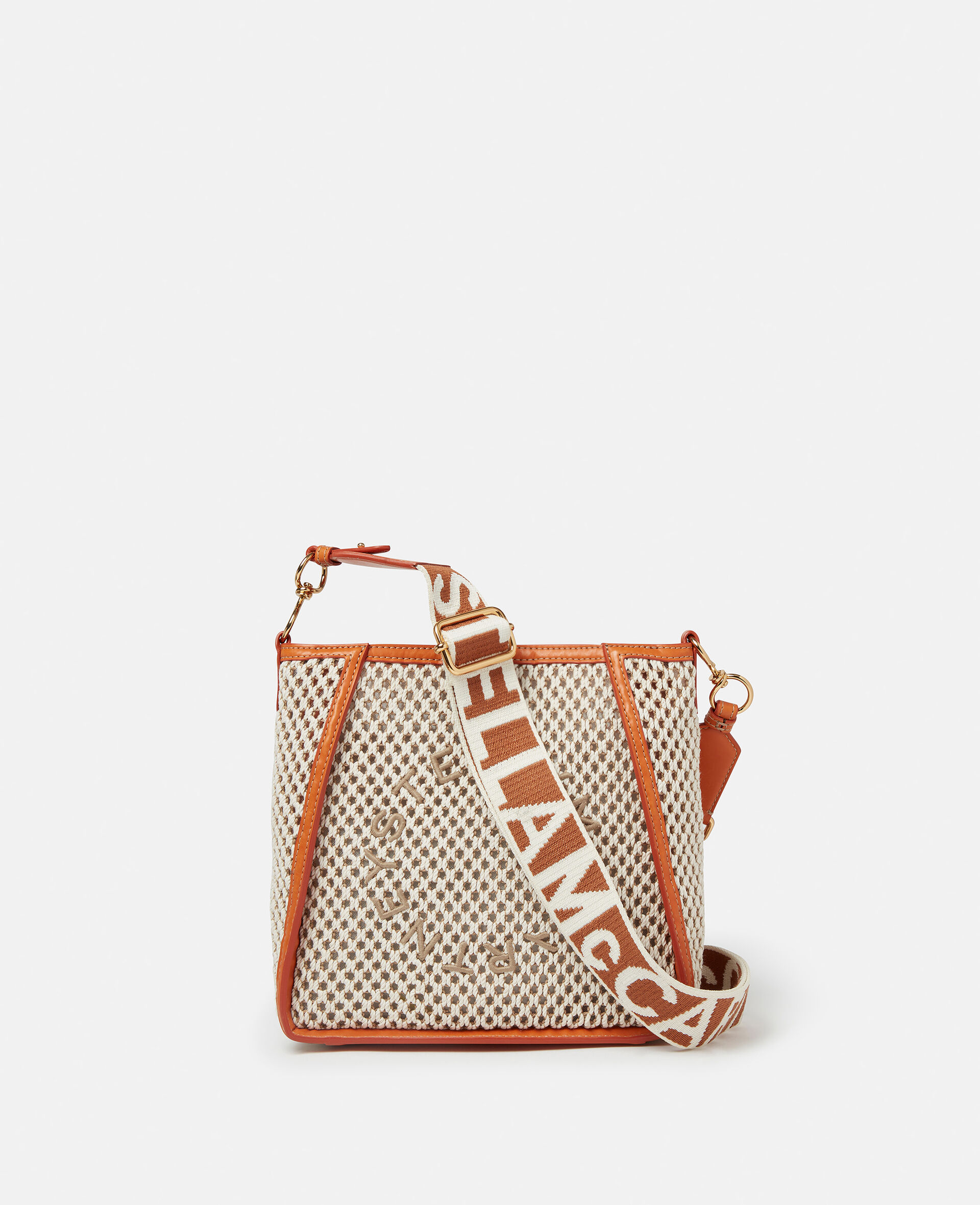 Stella Logo Rope Mesh Shoulder Bag-Beige-large image number 0