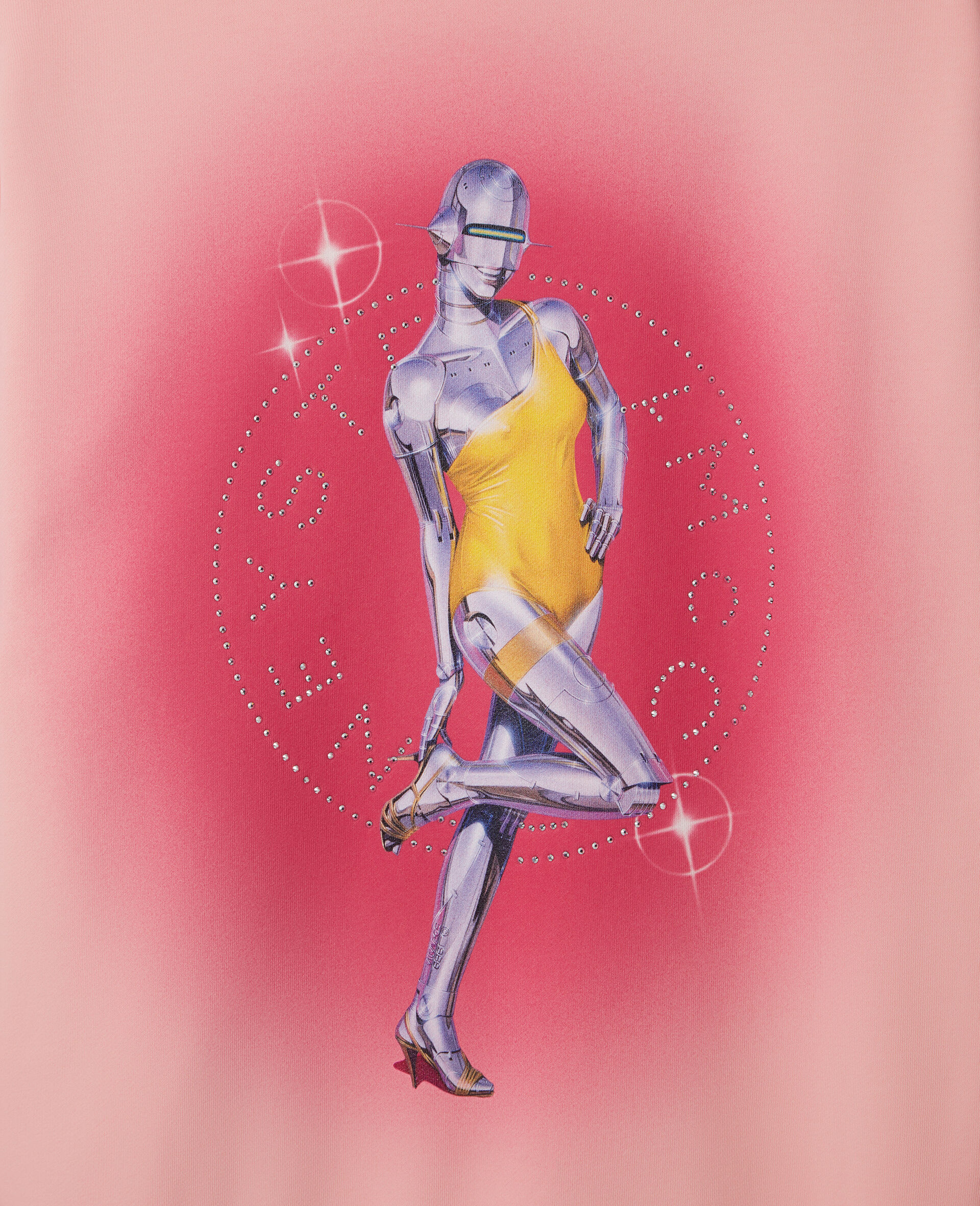 &ldquo;Sexy Robot&rdquo;印花有机棉连帽卫衣-粉色-large image number 2