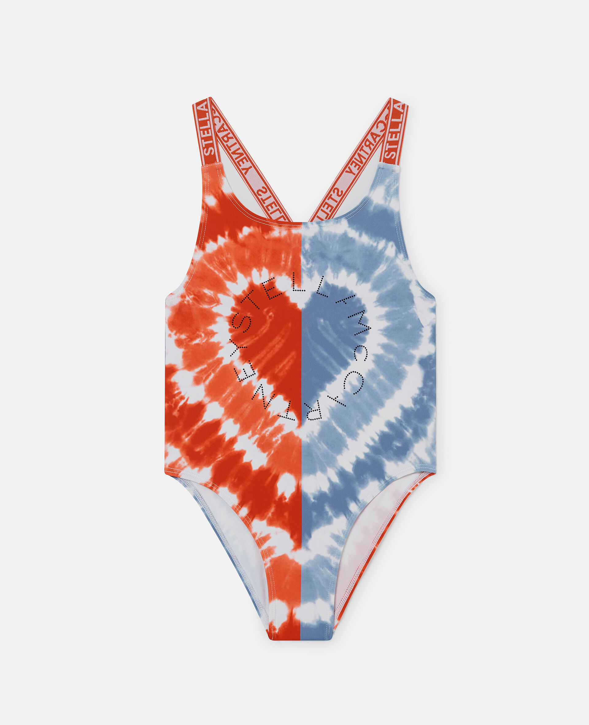 Heart Tie-Dye Graphic Swimsuit-Red-large image number 0