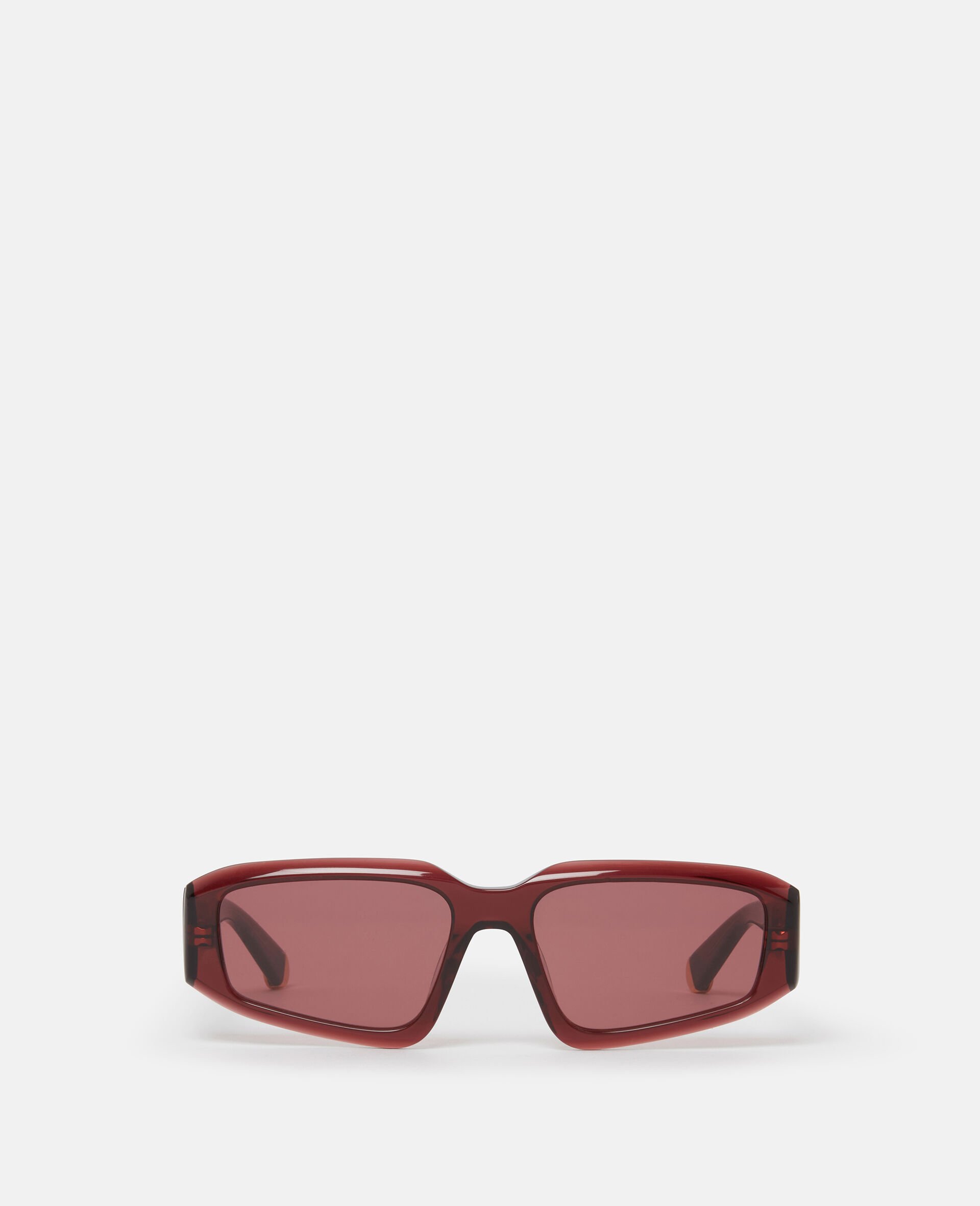 Lunettes de soleil rectangulaires abstraites-Rouge-medium