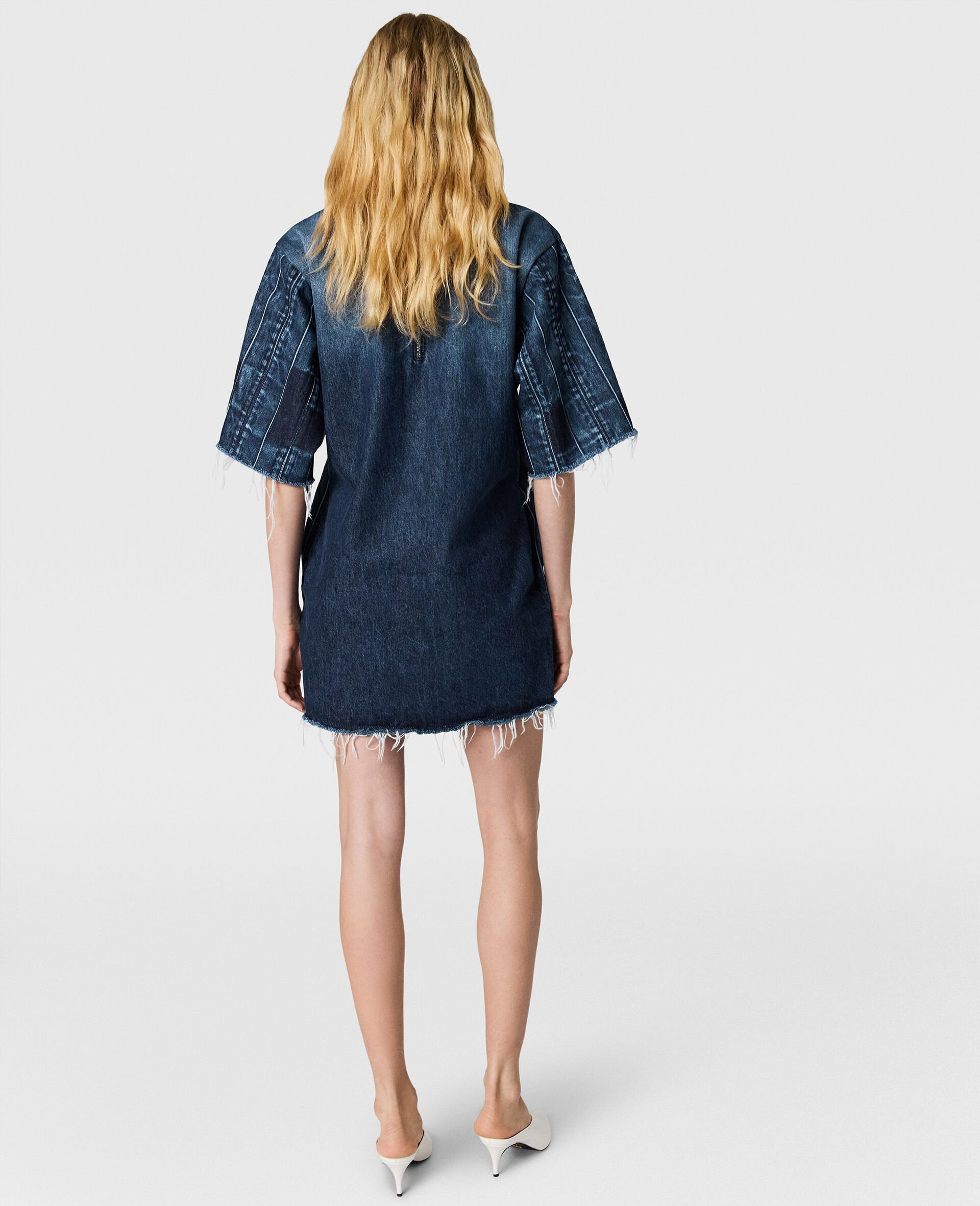 Robe t shirt avec detail a la taille-Bleu-large image number 3