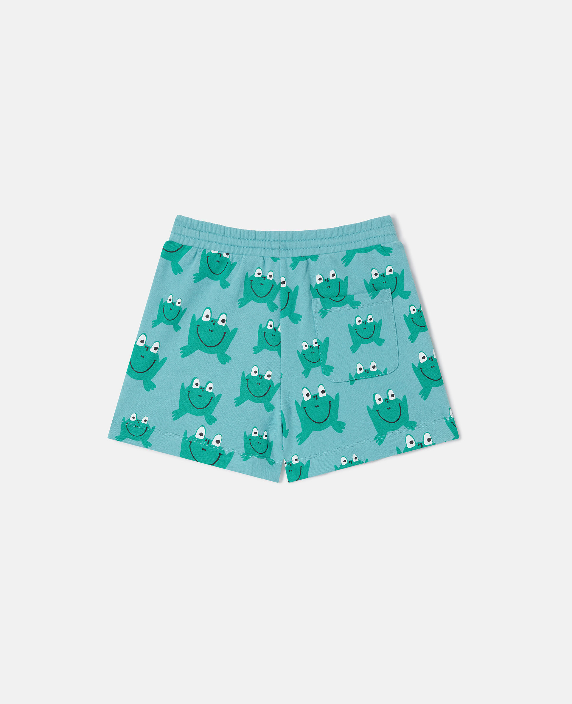 Frog Print Drawstring Shorts -Blue-large image number 2