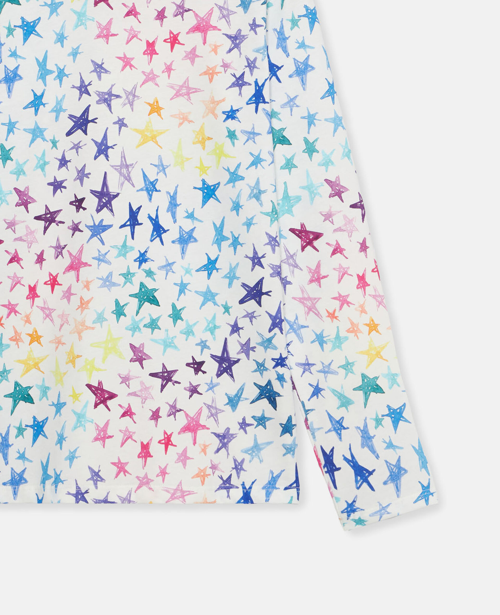 Scribbled Star Print Long Sleeve T-Shirt-Multicolour-large image number 2