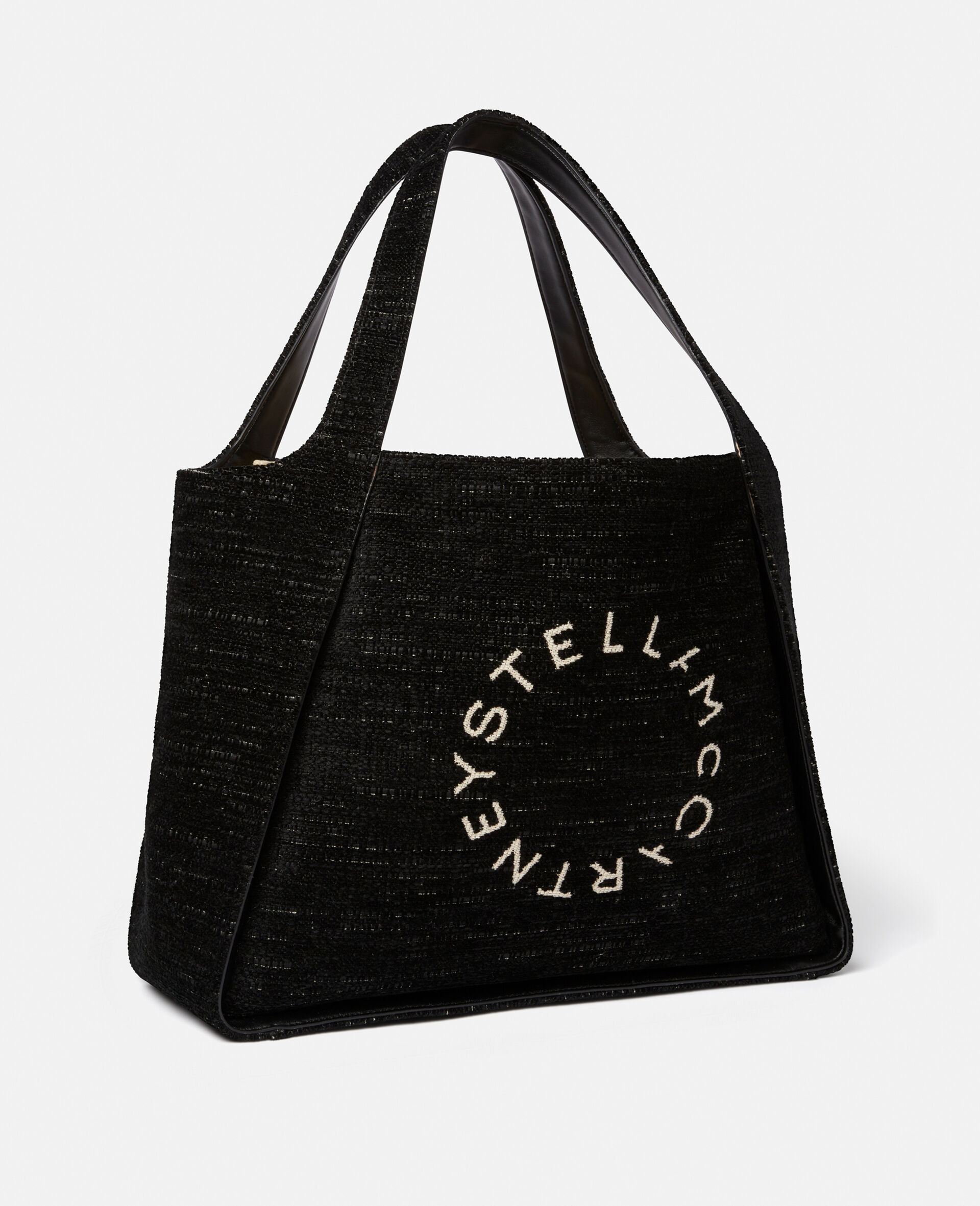 Tote Bag mit Stella-Logo aus Chenille-Jacquard-Schwarz-large image number 4