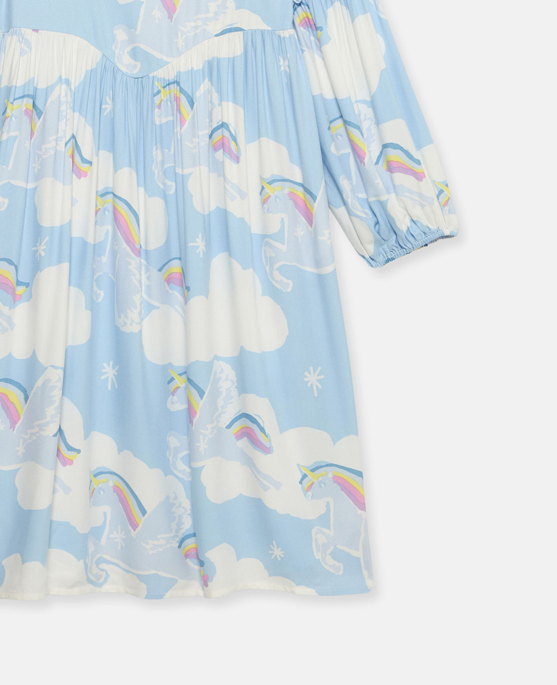 Rainbow Unicorn Cloud Print Skater Dress-Multicolour-large image number 2