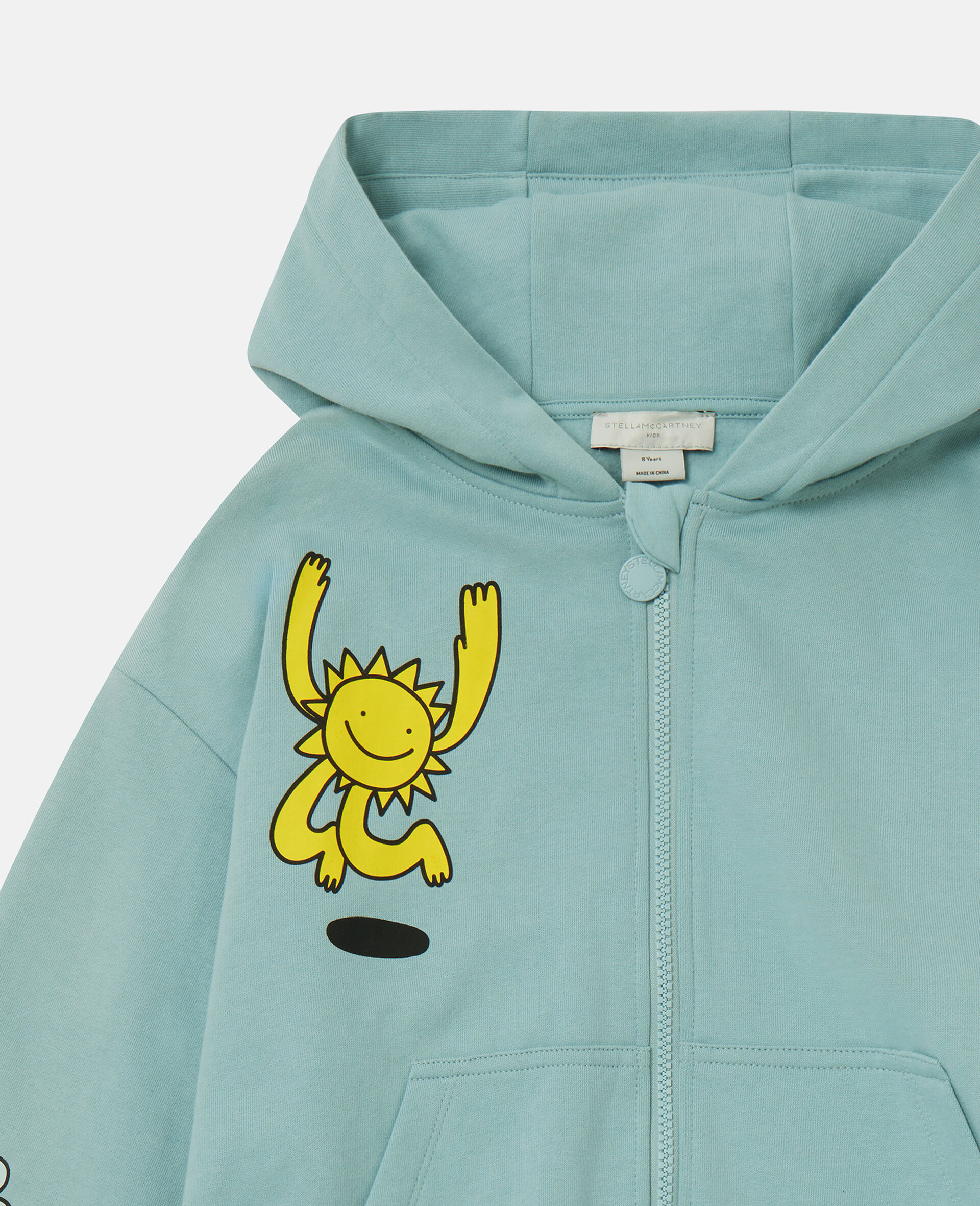Earth Friends Graphic Zipper-Up Hoodie-Blue-medium