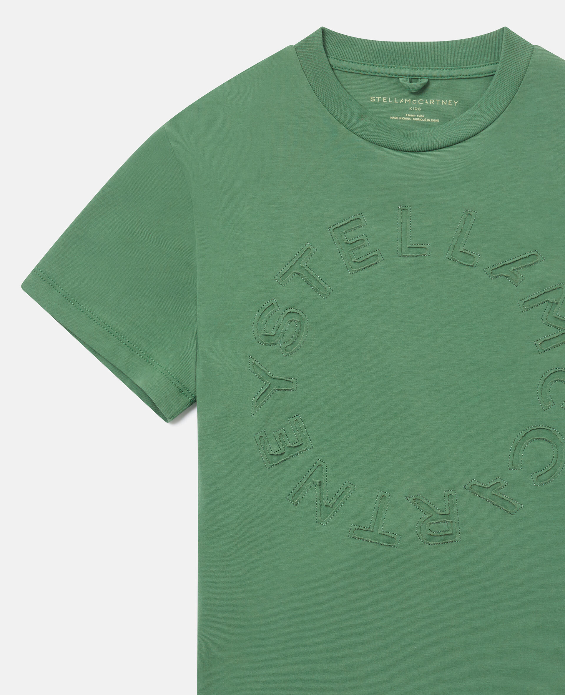 T-Shirt mit rundem Logo-Gr&uuml;n-medium