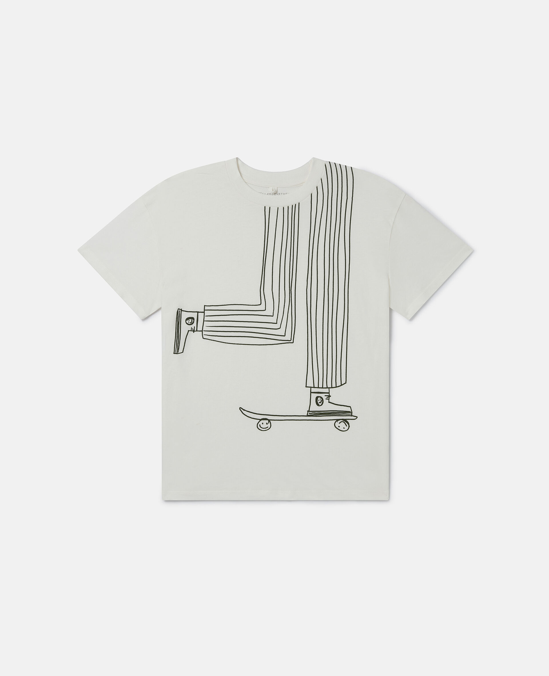 T shirt graphique avec skateboard-Cream-large image number 0