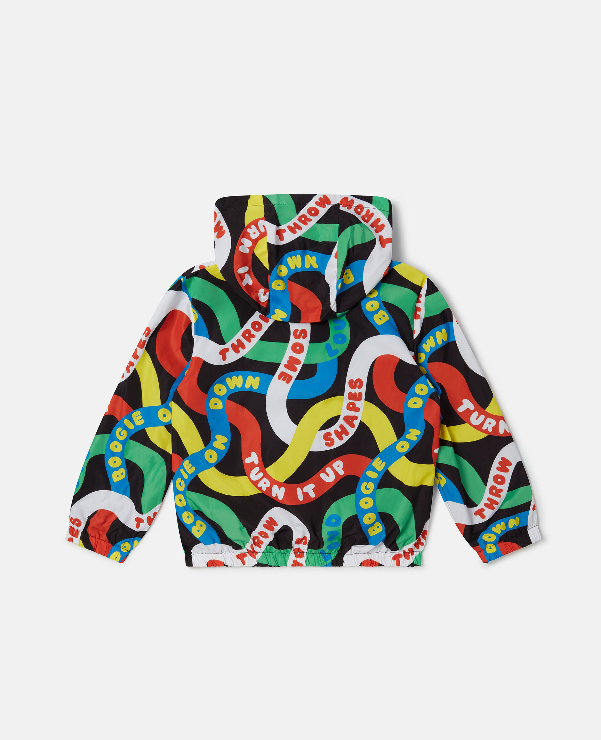 Dancing Words Print Hooded Jacket-Black-large image number 2