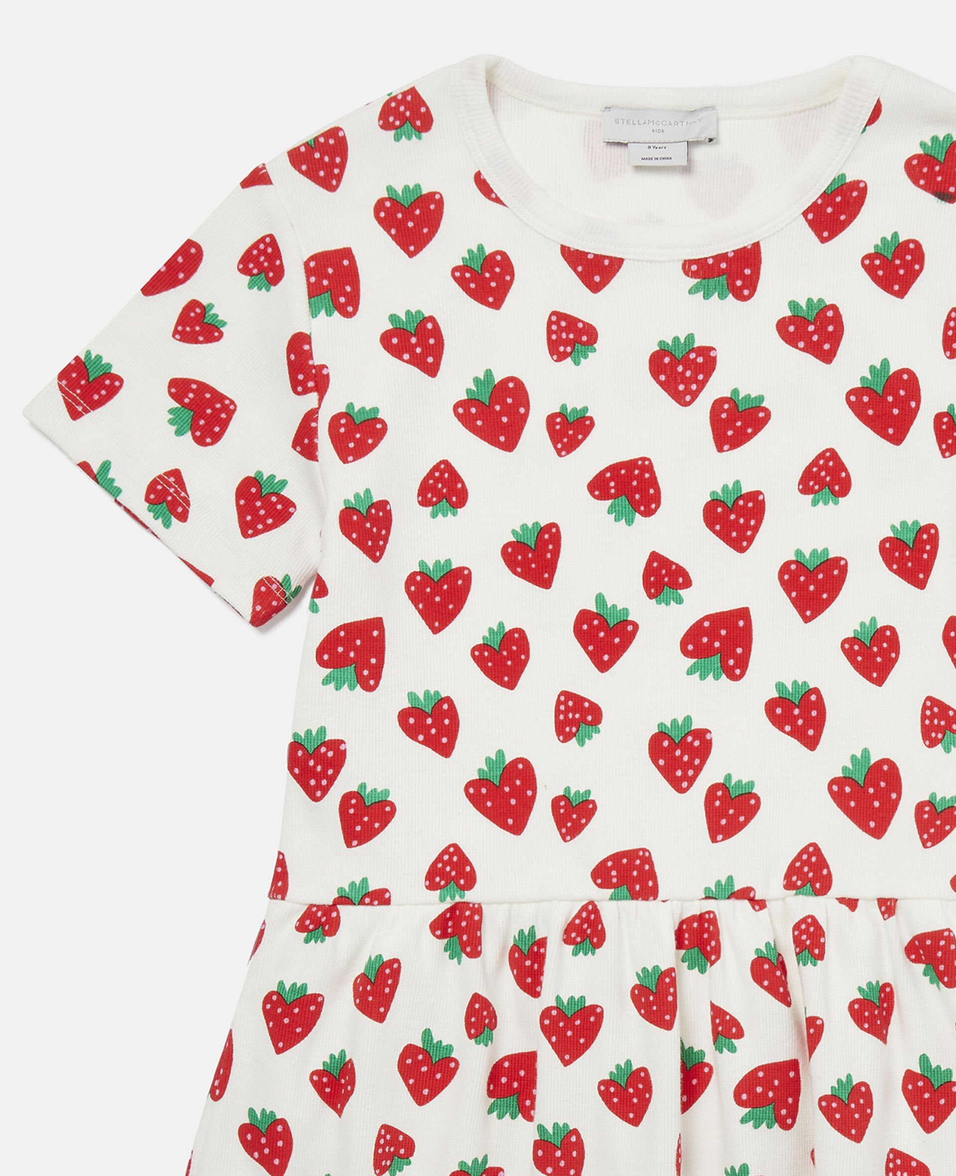 Strawberry Cotton Ribbed Dress-Multicolour-large Strawberry Cotton Ribbed Dress-Multicolour-large image number 1