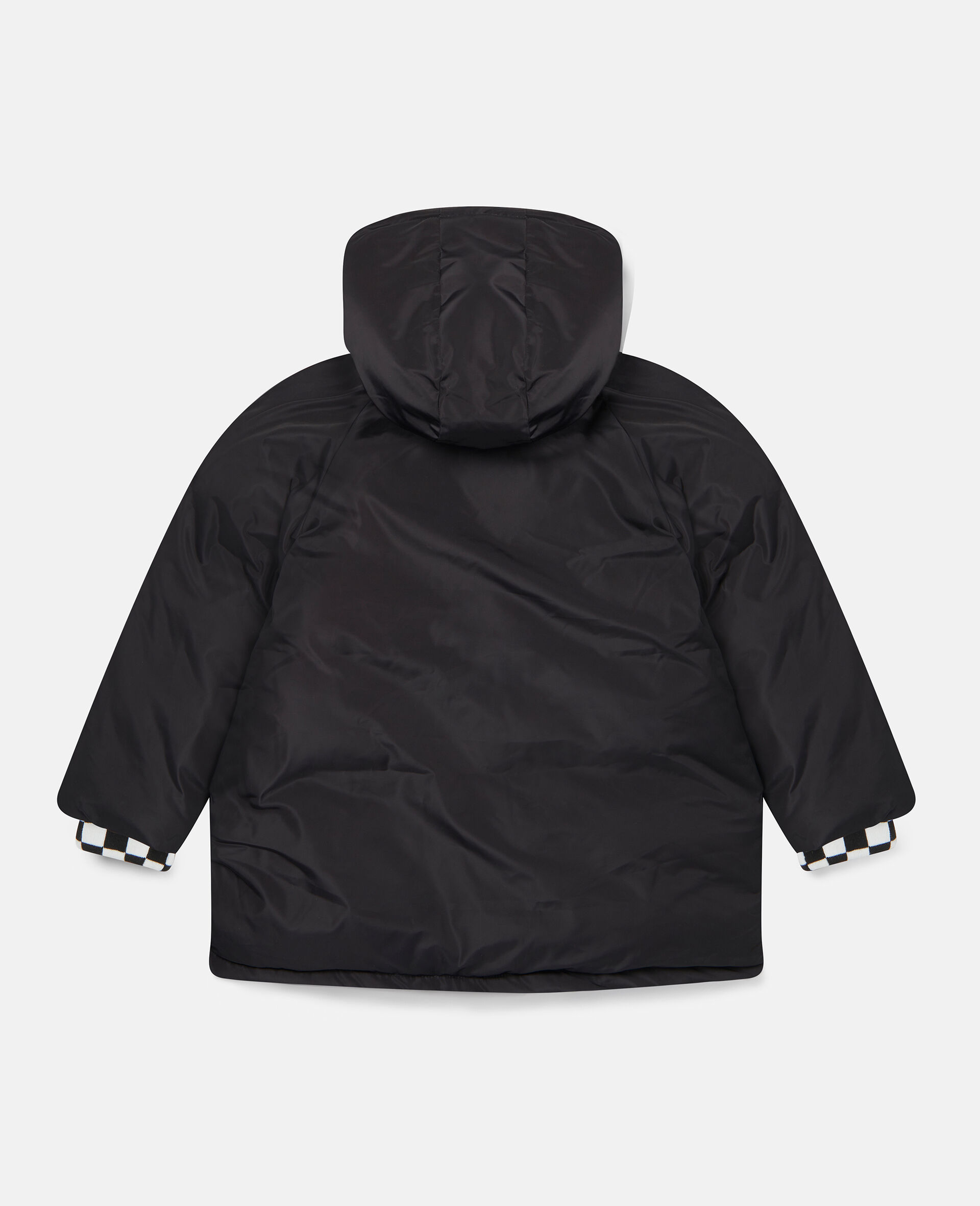 Check Patch Puffer Jacket-Black-large image number 3