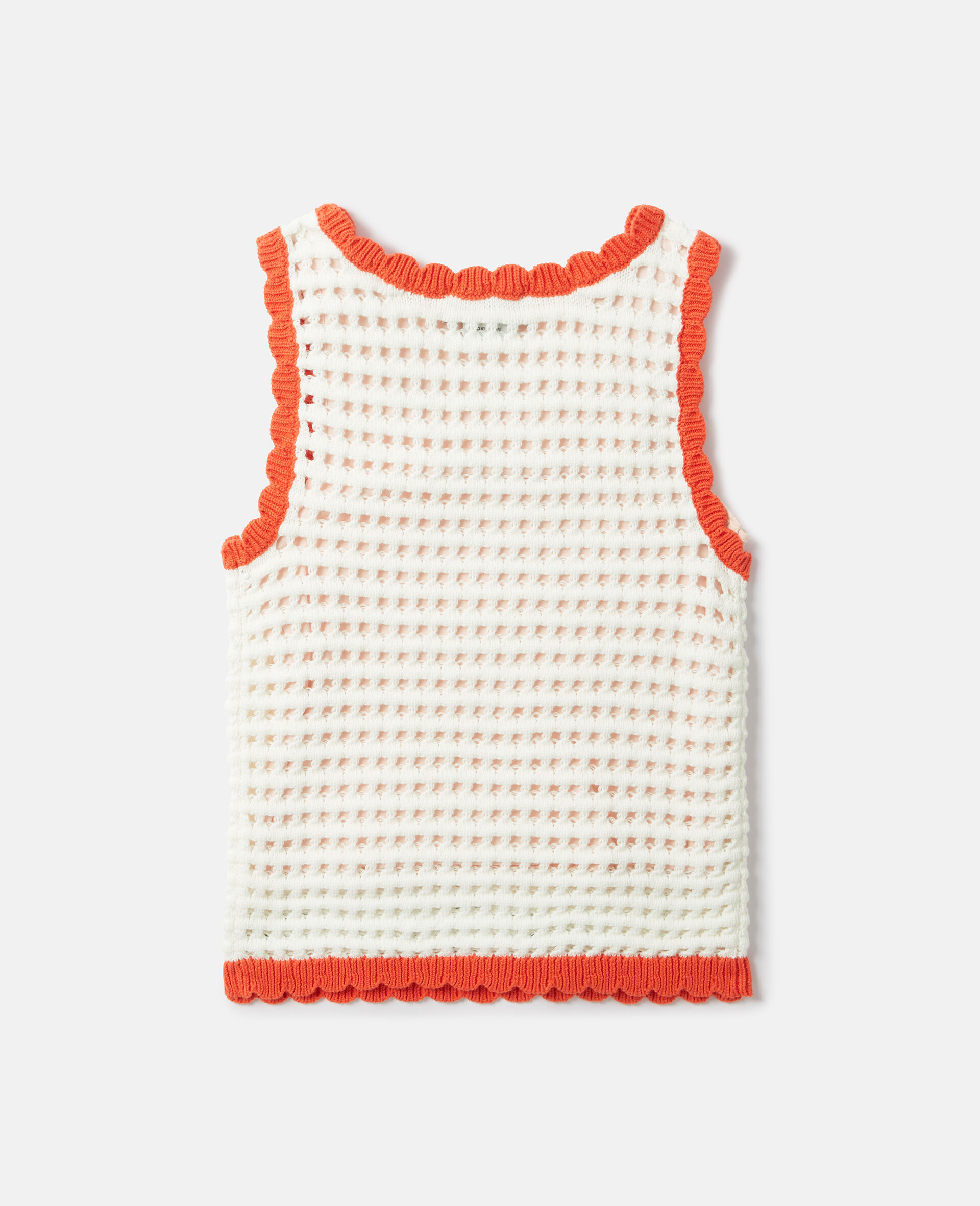 Floral Appliqu&eacute; Knitted Tank Top-White-large image number 2