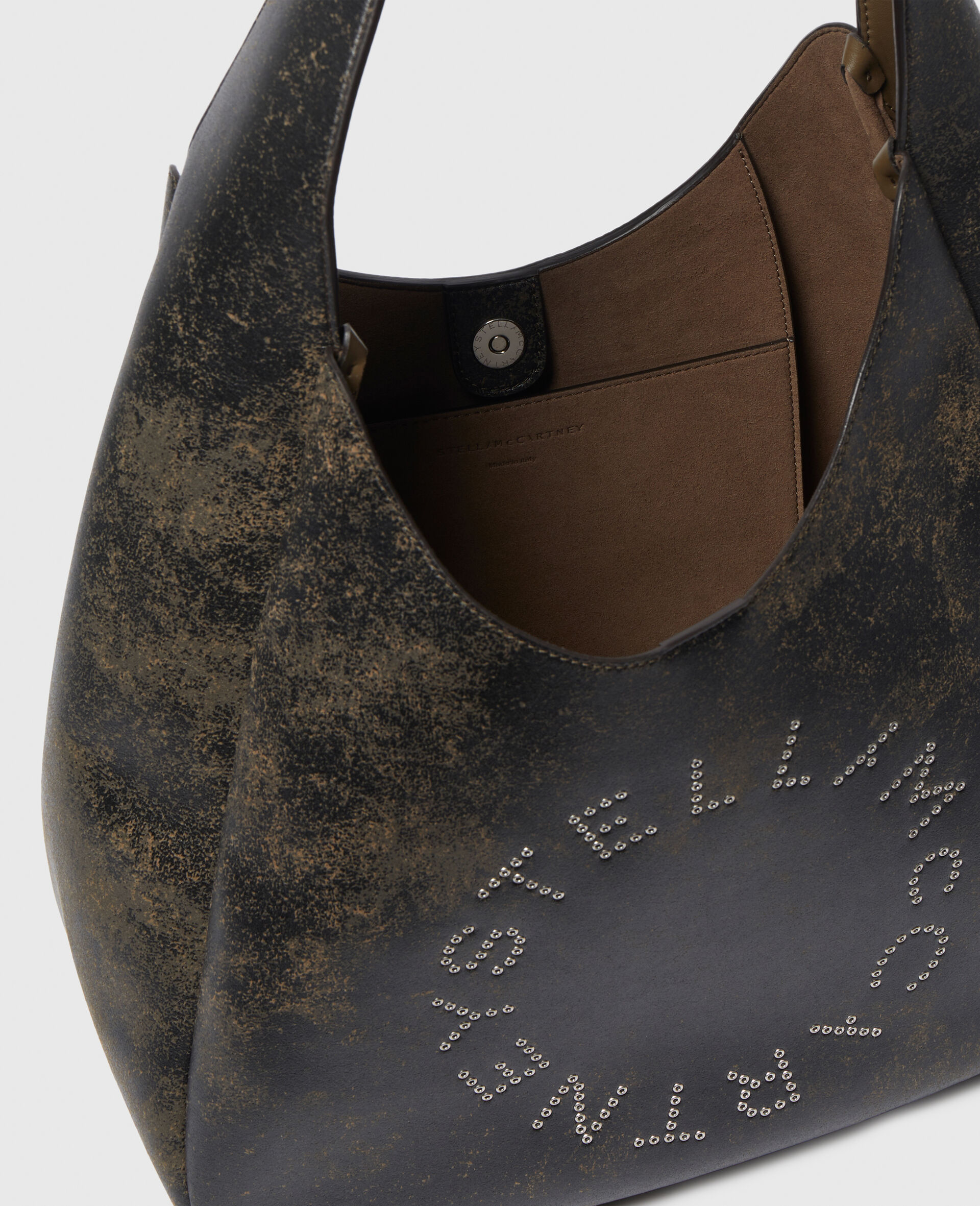 Logo Slouchy Aged Large Hobo Bag -Brown-large image number 3