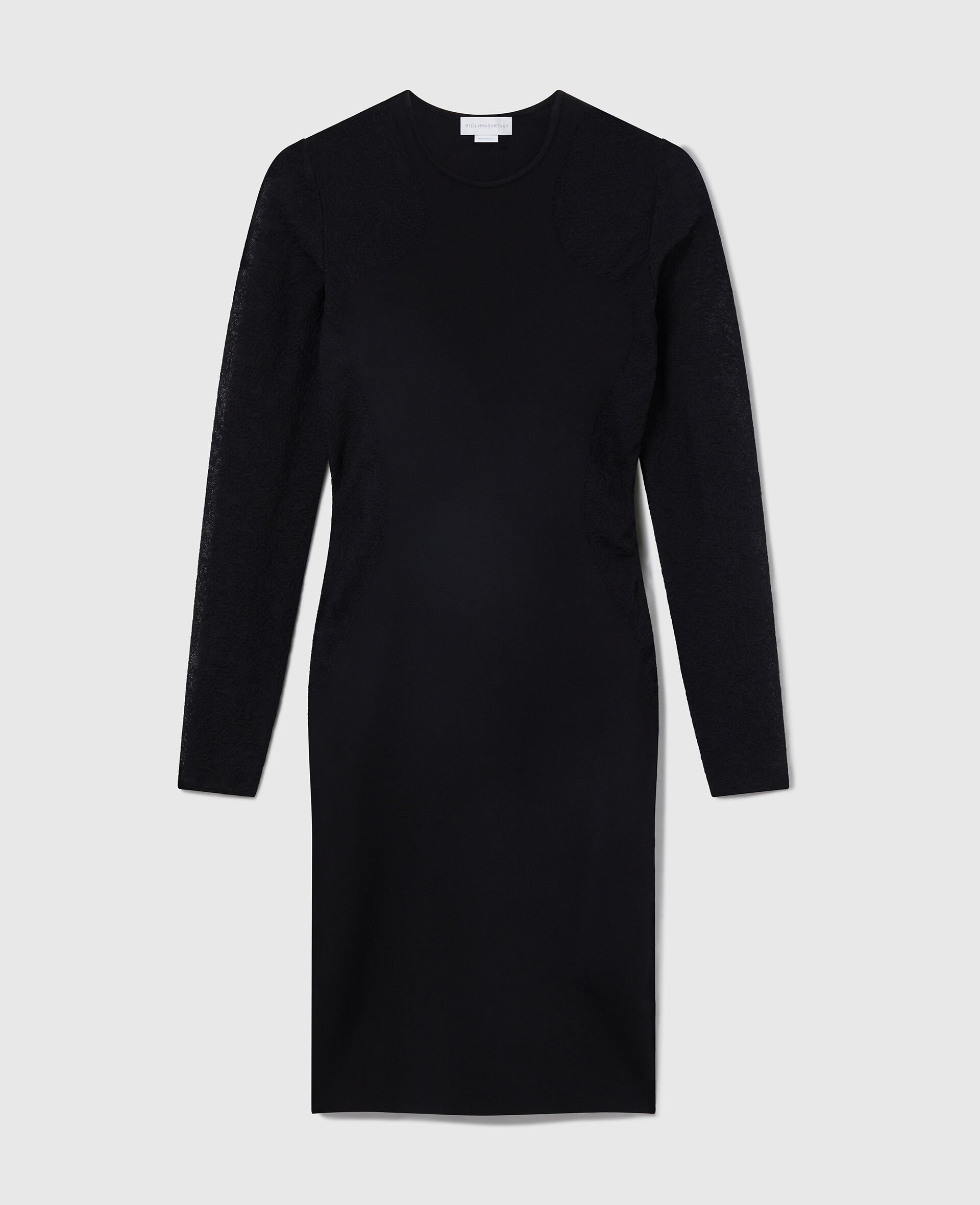 Miracle Long Sleeved Compact-Knit Dress-Black-medium