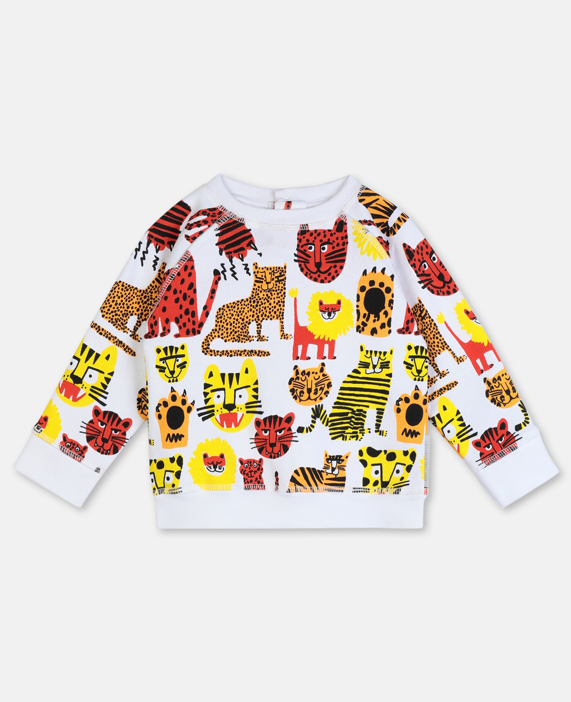 Sweatshirt aus Baumwolle mit Wildkatzen-Print -Gelb-large