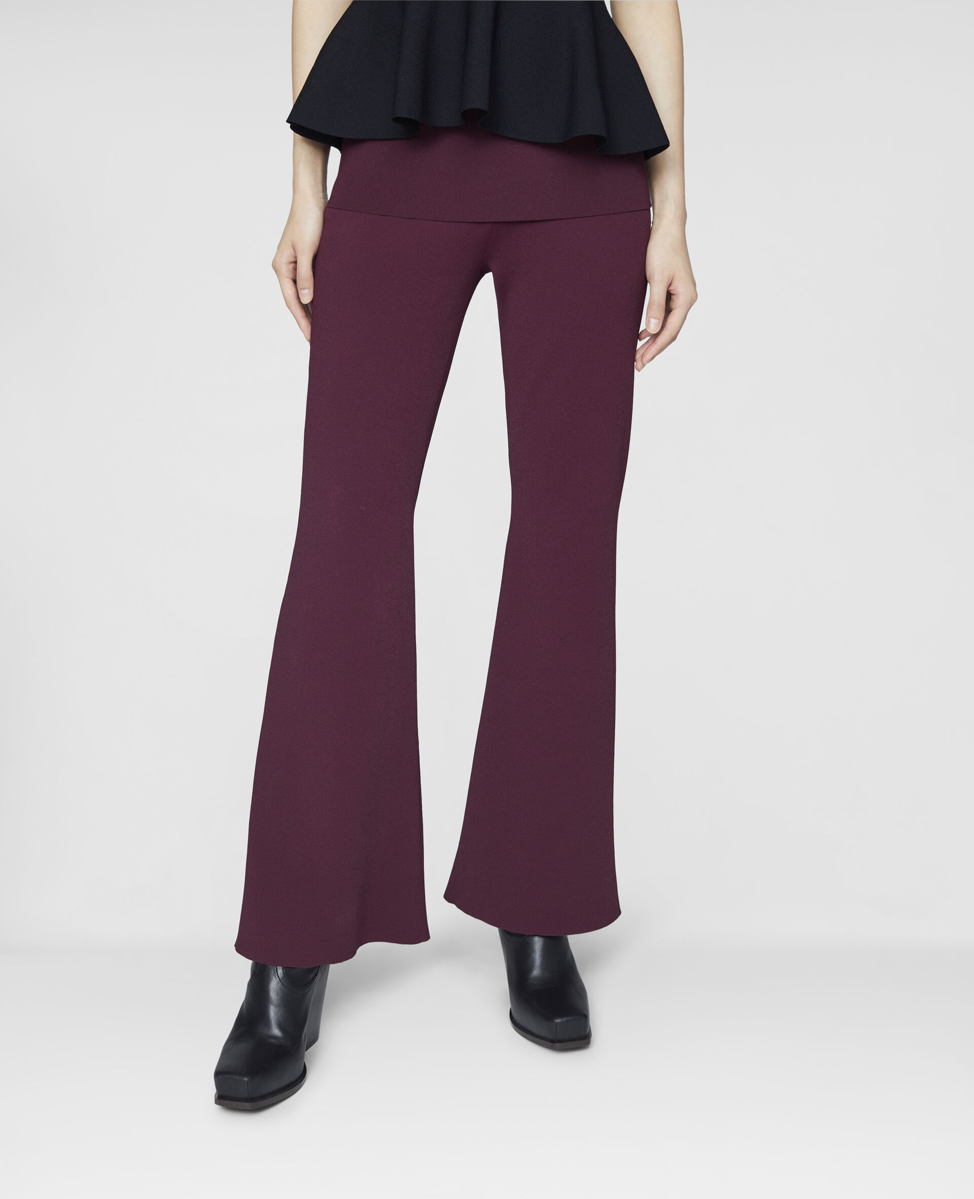 Compact Knit Trousers-Red-large image number 3