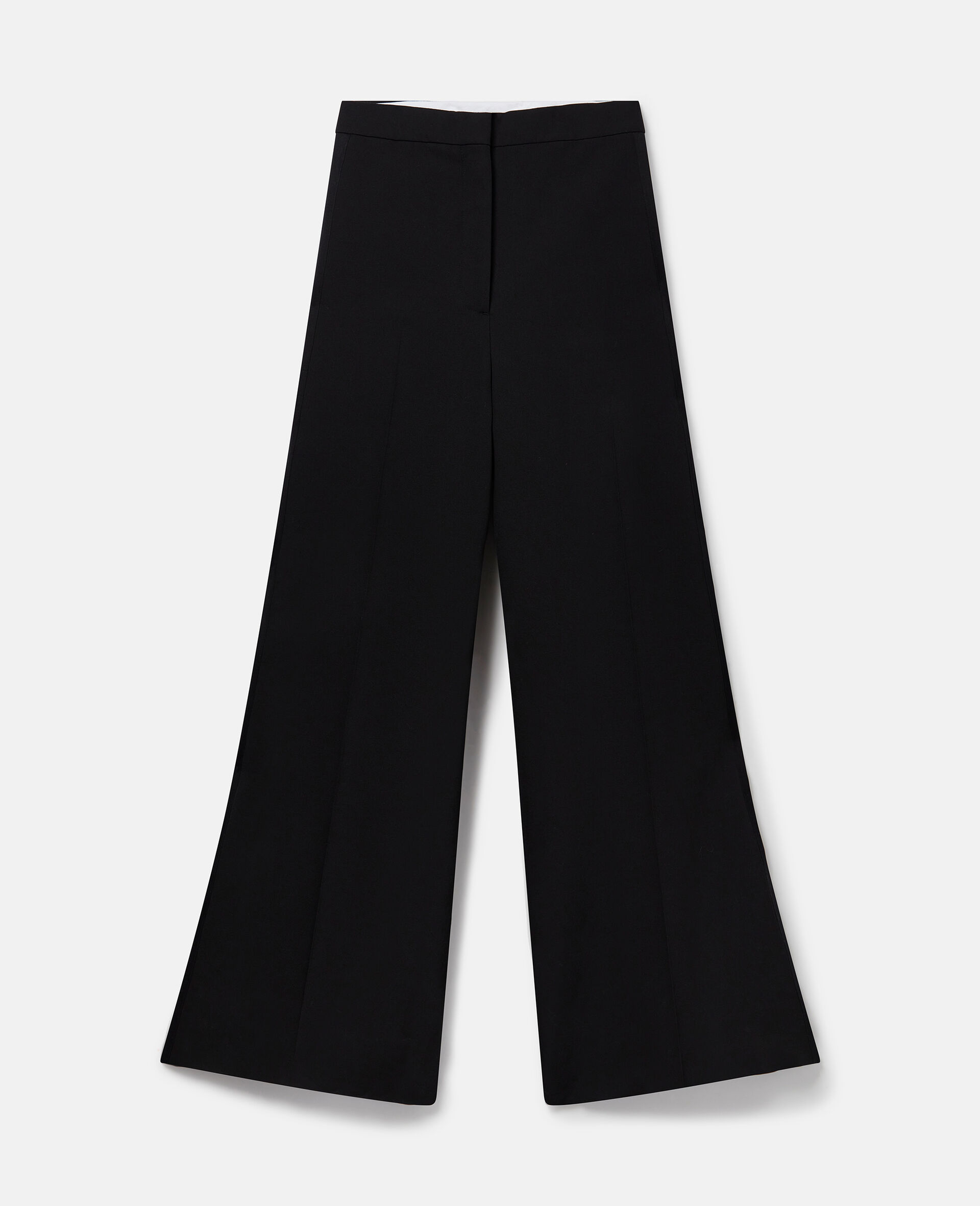 High-Rise Wool Tuxedo Trousers-黑色-medium